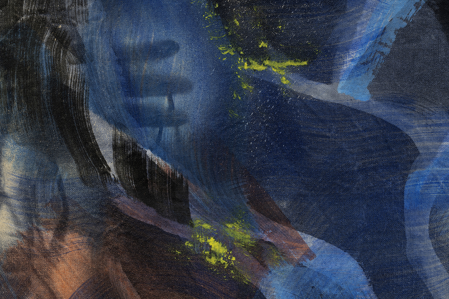 Ana Manso, âpulmĂŁoâ (detail), 2024 (Tie-dye, acrylic and oil on canvas, 180 x 70 cm).