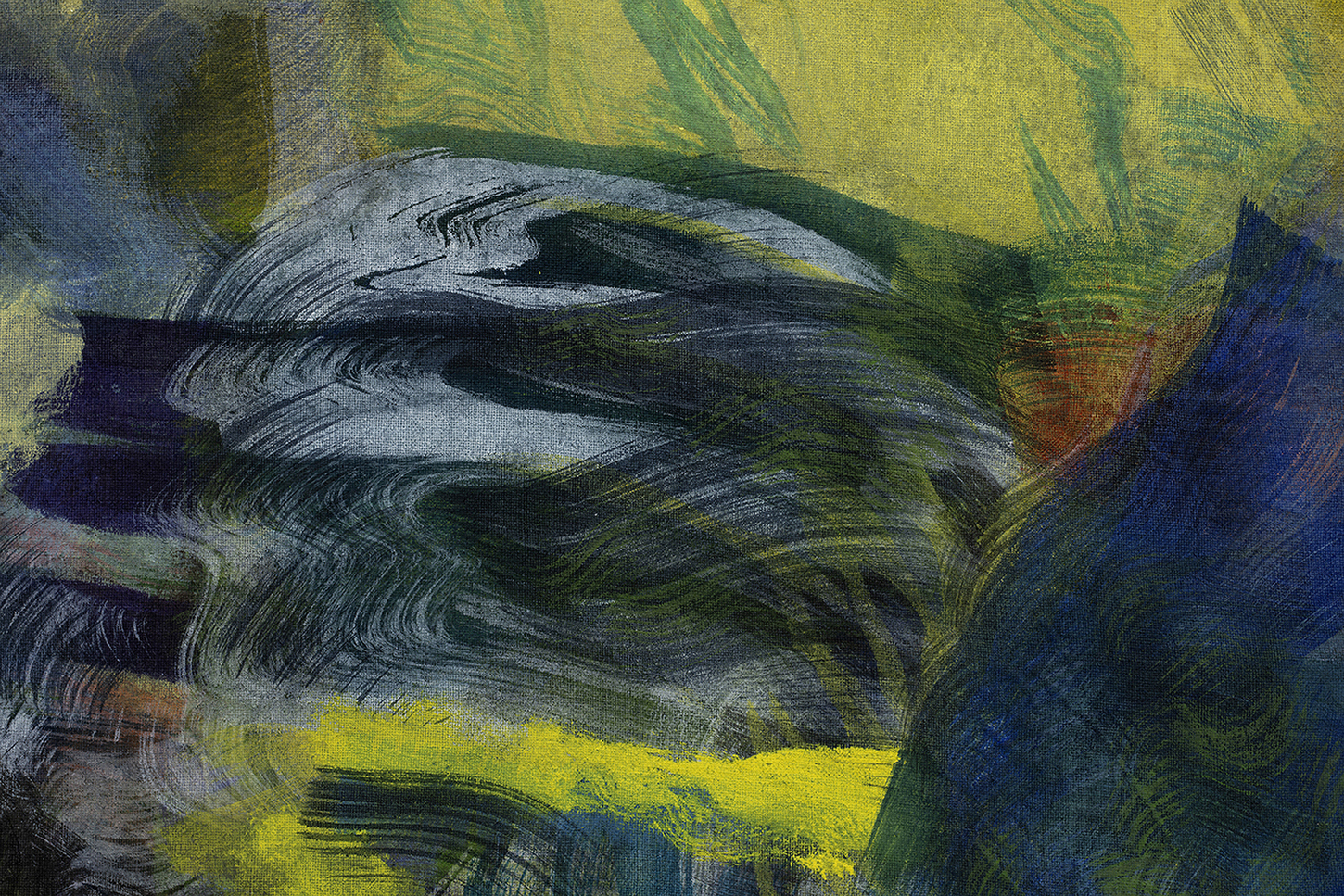 Ana Manso, âanimalâ (detail), 2024 (Tie-dye, acrylic and oil on canvas, 180 x 70 cm).