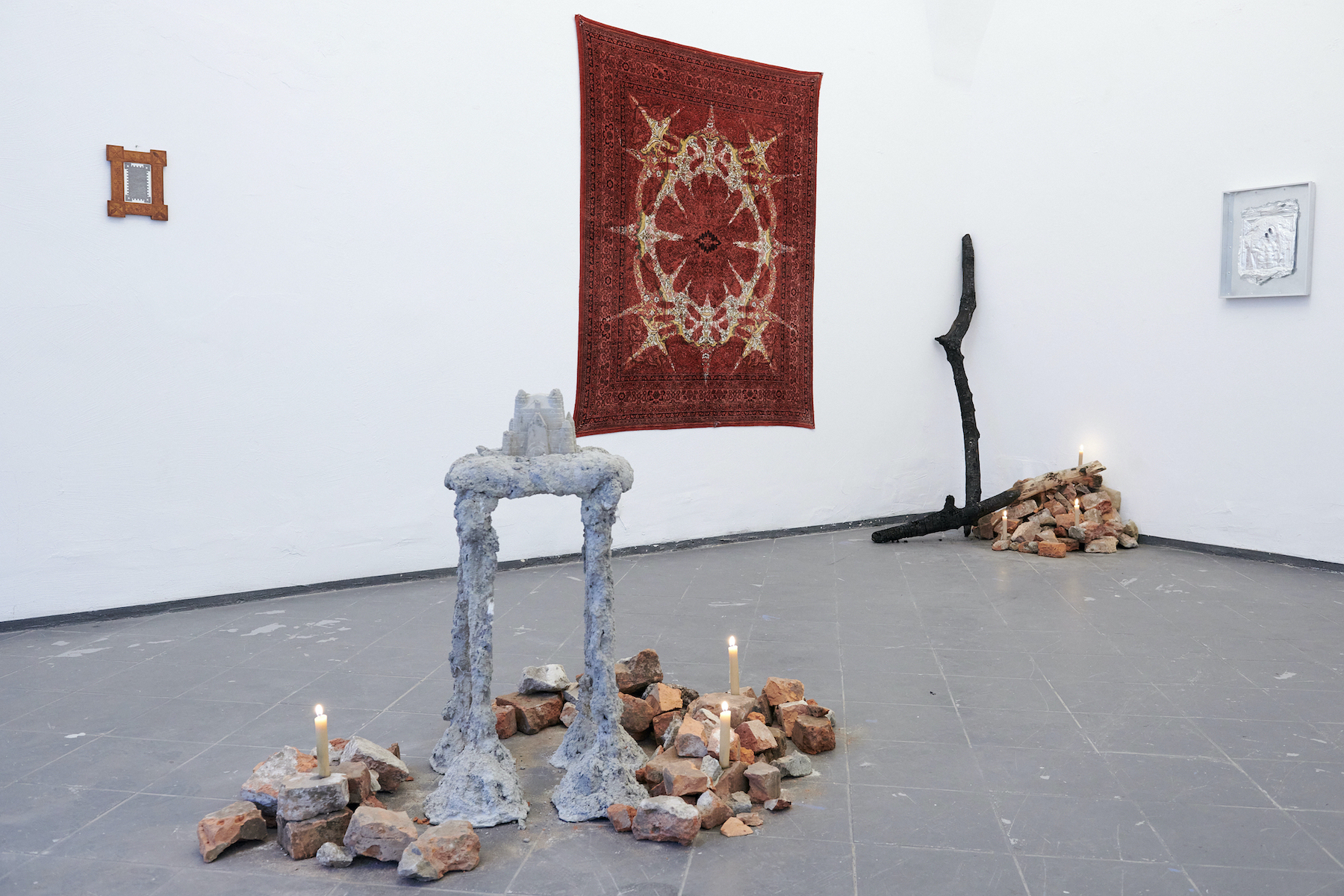 Exhibition view: Katarzyna Wójcicka, Klau Skuza, Krzyś Bykowski, Boża Bożena, Aleksander Adamau