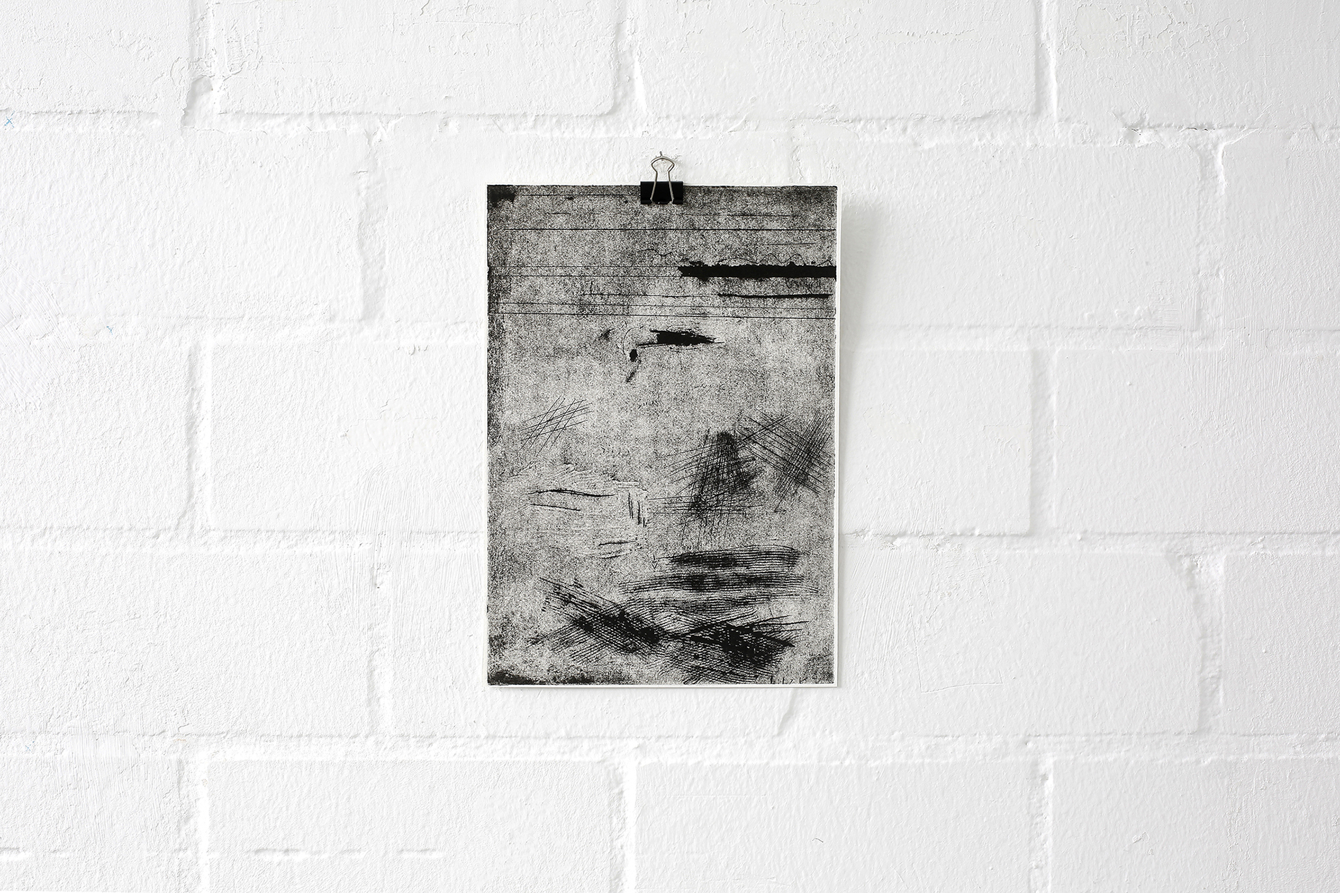 Henrike Katharina Wilkens: pappprobe 1a: misreading, 2022. experimental intaglio