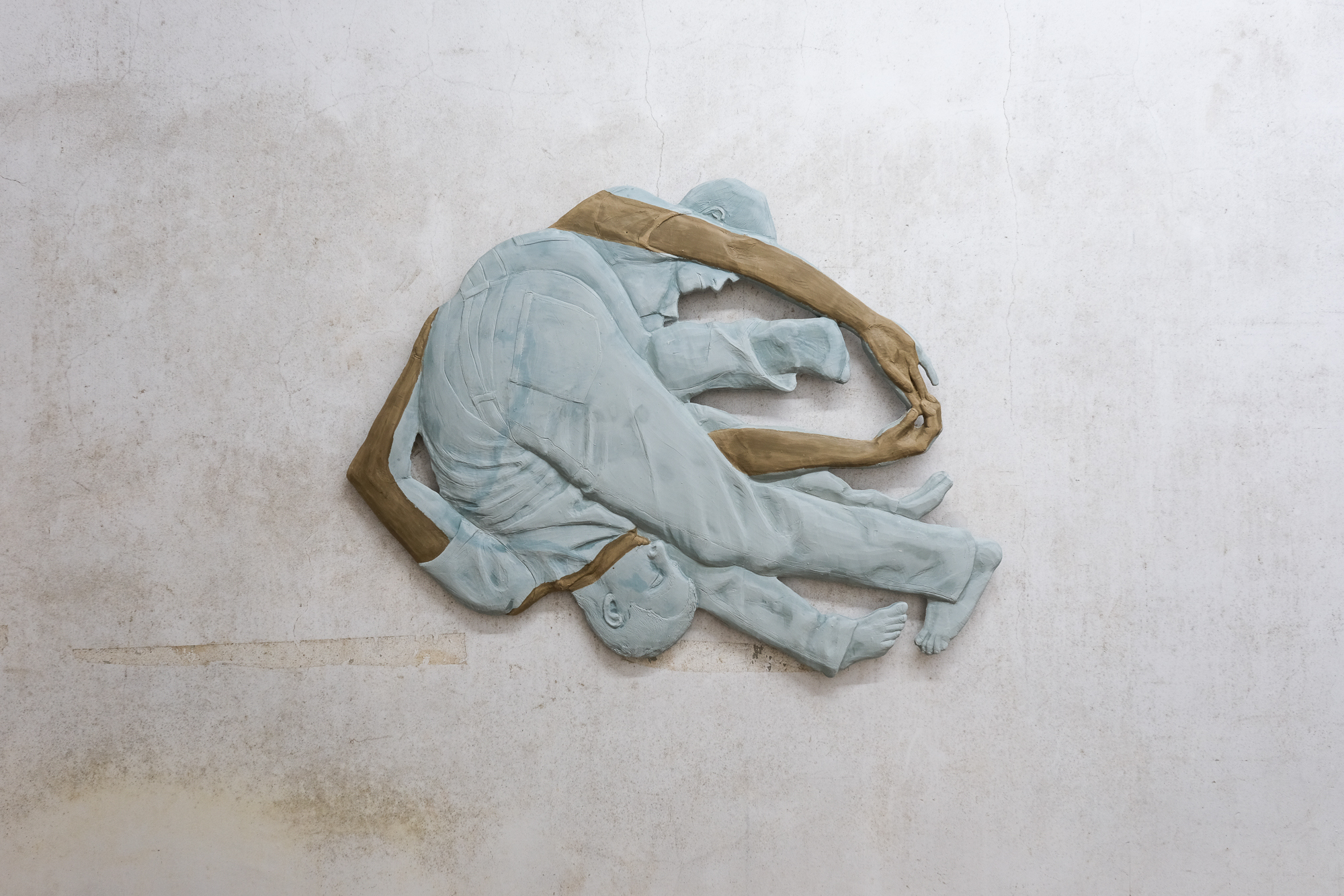 Duet - Large Intestine, 2024, Aqua resin & pigment 34 x 41.25 x 1 inches