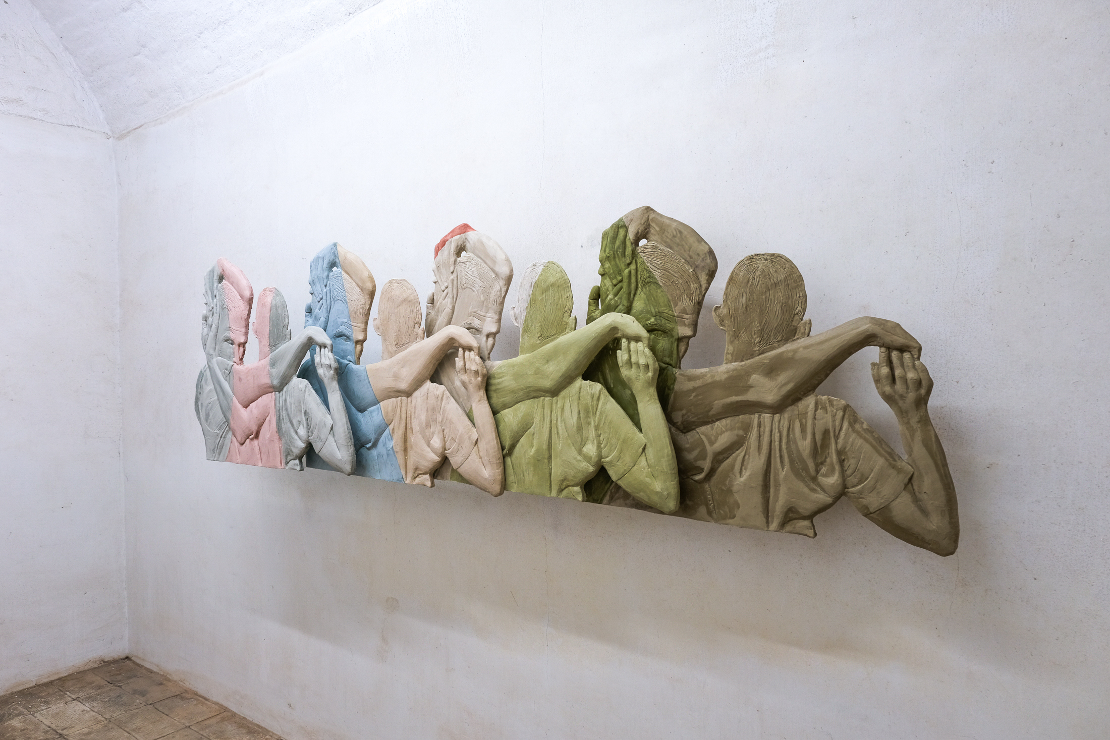 Take Yours and Give Me Mine, 2024 Aqua resin & pigment 34.5 x 112 x 6 inches