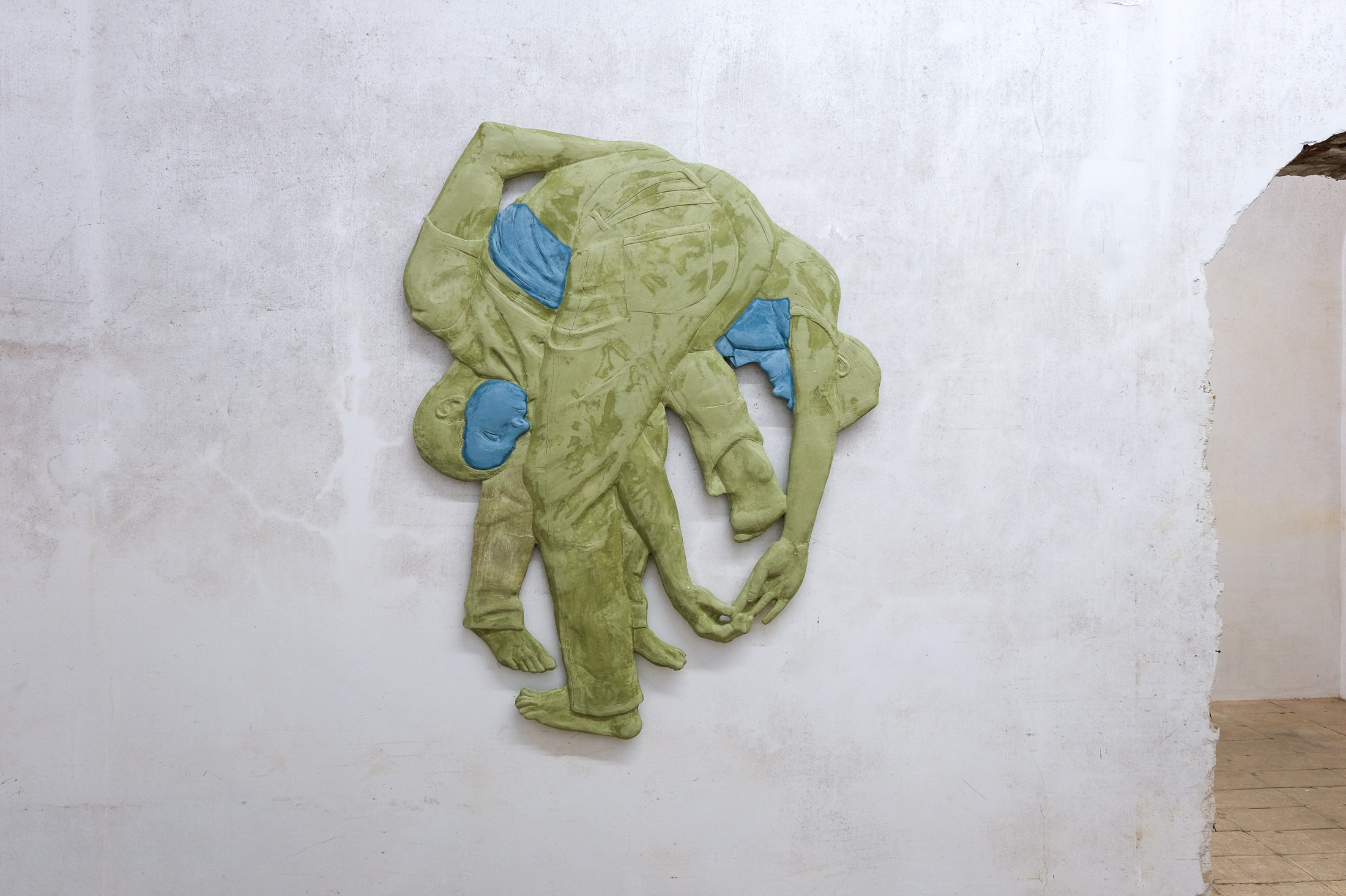 Duet - Heart & Lungs, 2024, Aqua resin & pigment, 41.25 x 34 x 1 inches