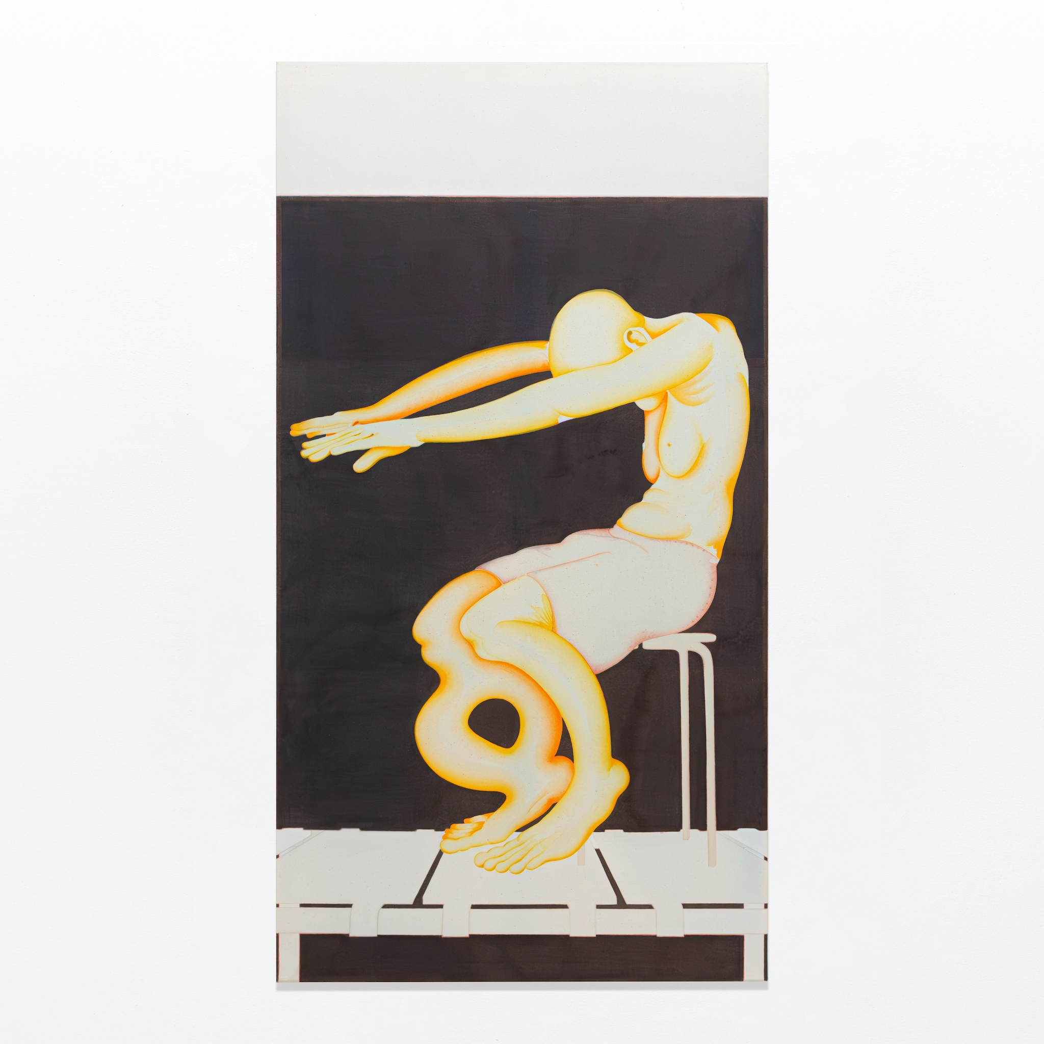 Anna Rettl, "Distortion #128, after André Kertész", 2024. Mixed media on canvas. 150.0 x 80.0 cm