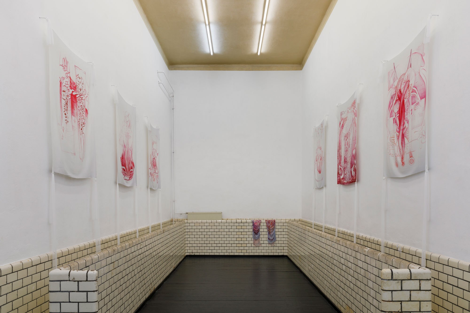 Nora Hansen, I Am The House, I Said, 2024, Digital print on U-Circular Silk Satin and U-Circular Mesh, Metal