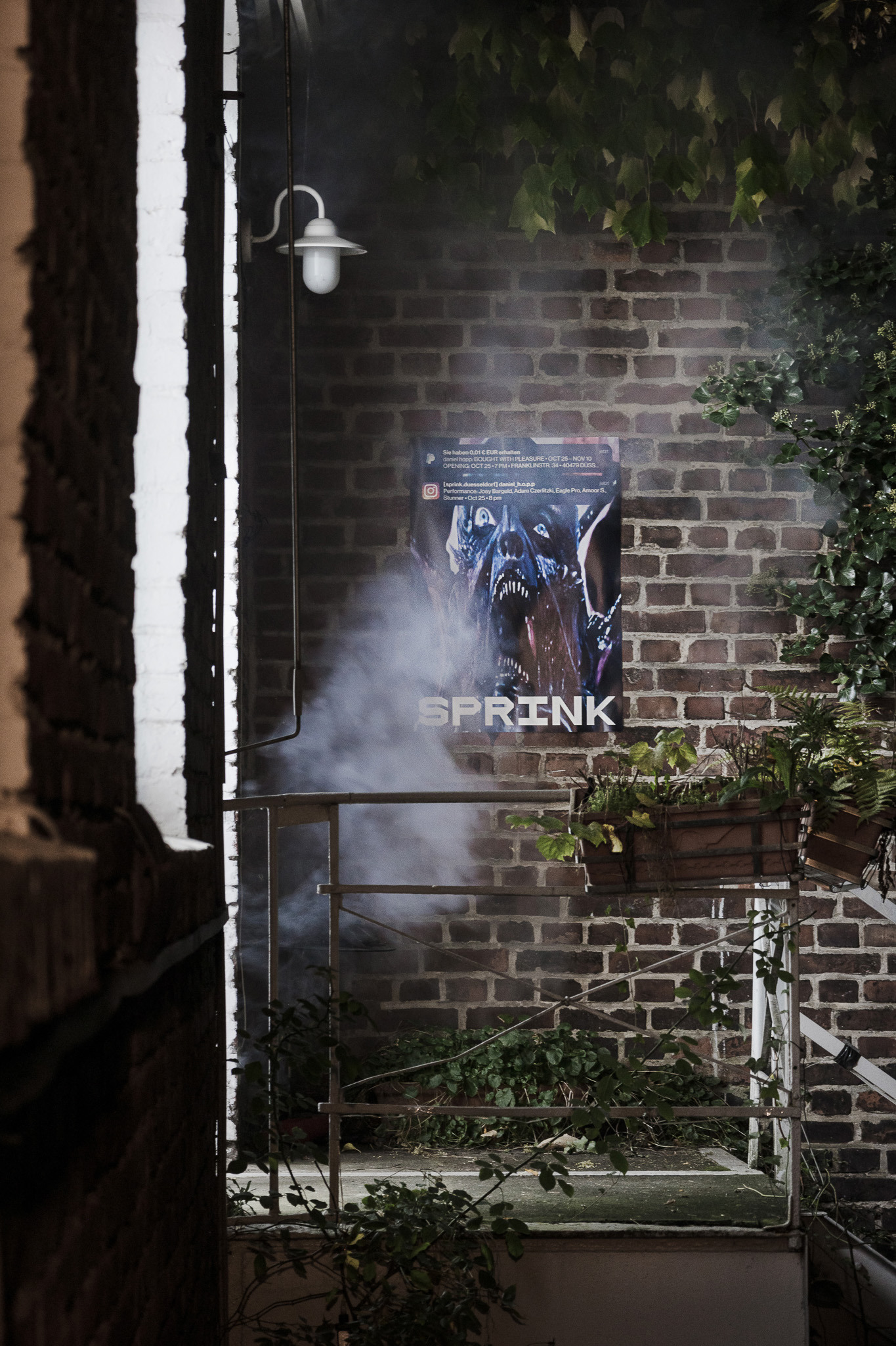 Daniel Hopp with collaborateurs,  Bought With Pleasure, 2024,  Sprink Düsseldorf,  Photo: Kurt Heuvens, Poster: Tobias Textor