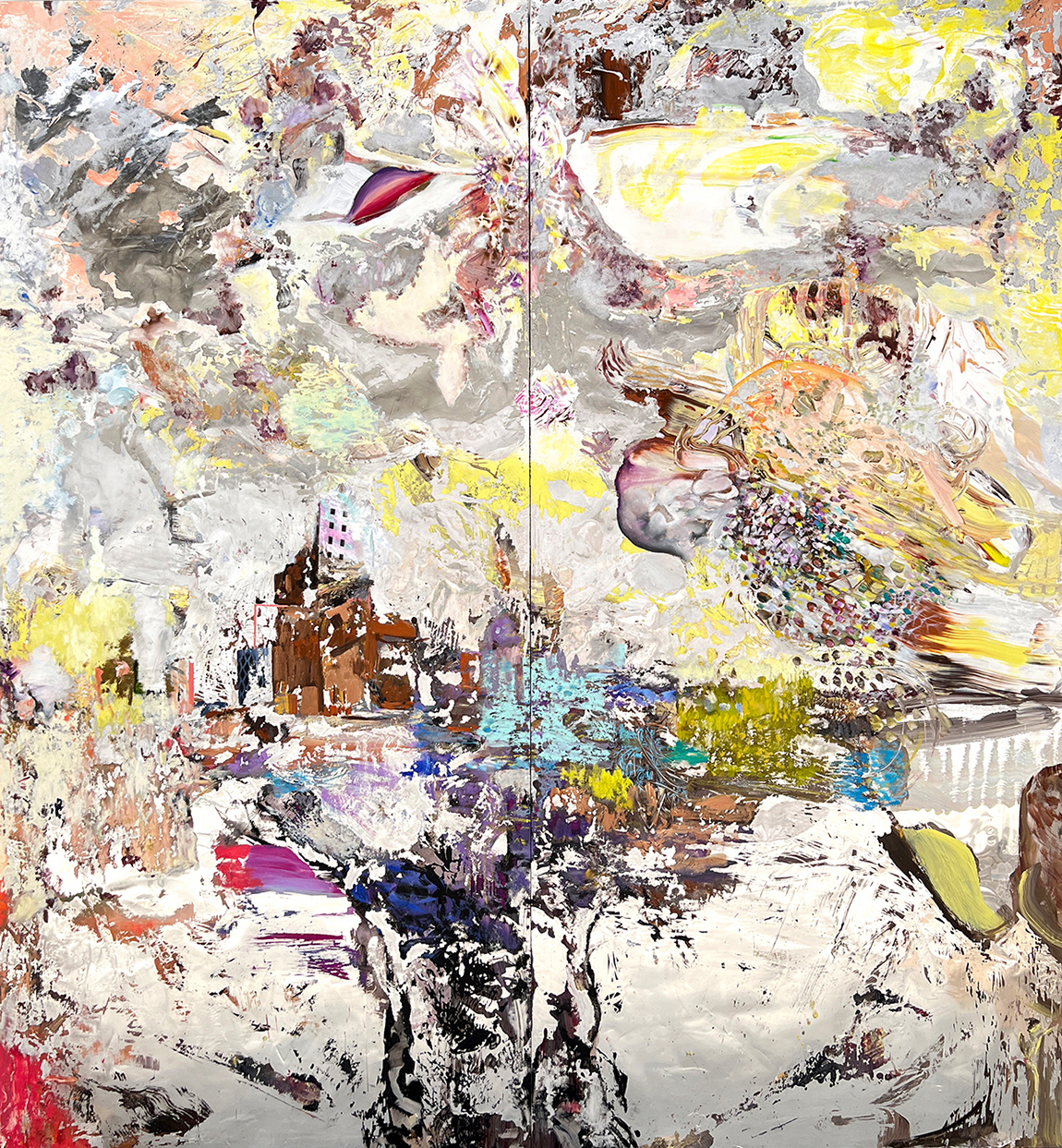 Wolfgang Betke, Die beste aller möglichen Welten, 2024, Painted aluminium, 270 x 250 cm