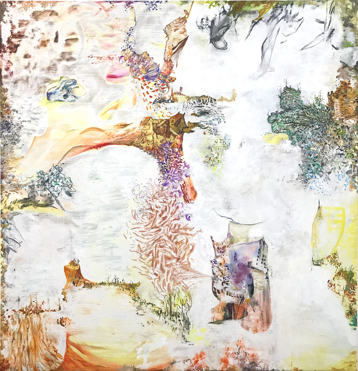 Wolfgang Betke, Entsetzen und Gelassenheit, 2024, Oil, acrylic, spray paint on canvas