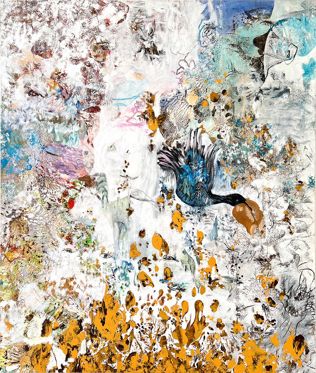 Wolfgang Betke, Hermit's delight, 2019-2024, Painted canvas, 240 x 200 cm