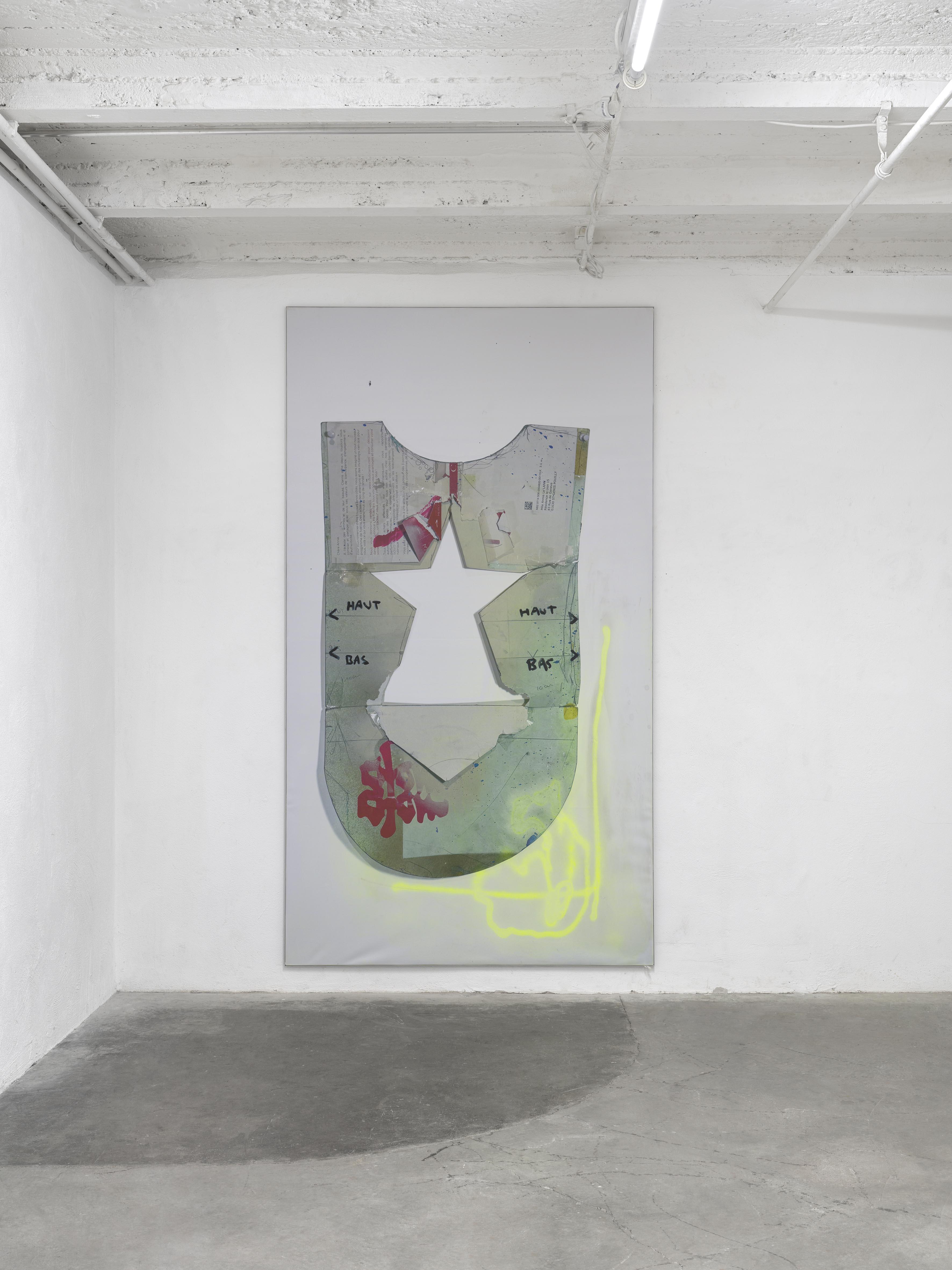 Lovers’ Threadscape, 2024, print on polyester fabric, acrylic, aluminum frame, 140 × 250 × 1.9 cm
