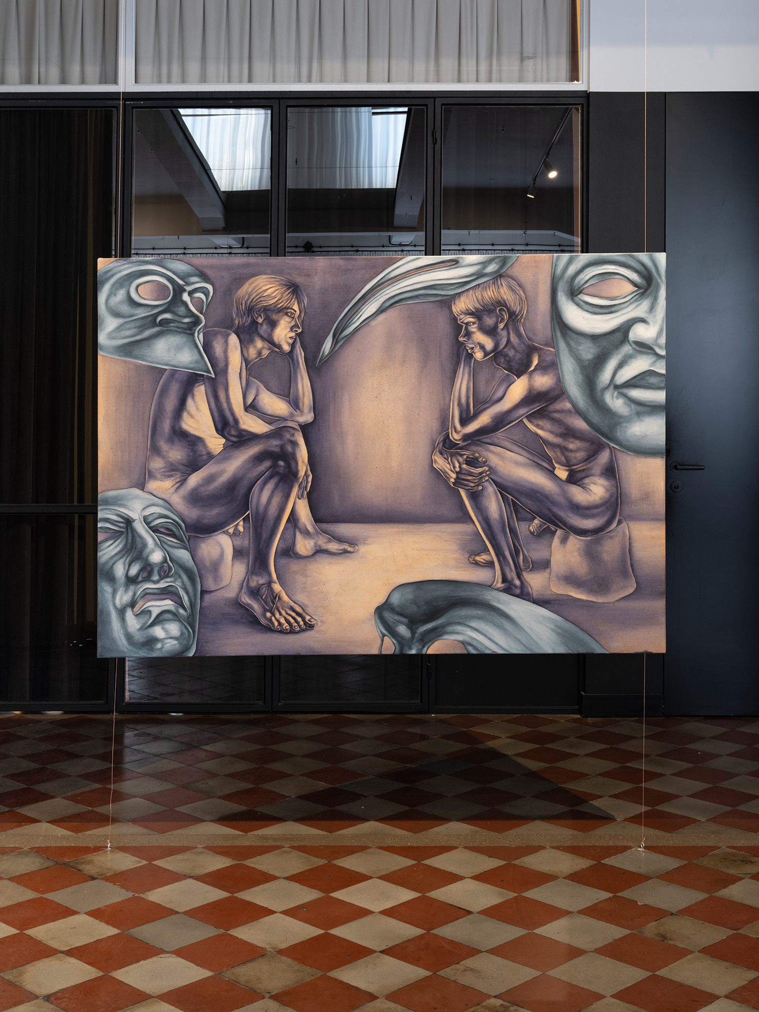 Plotting (me&Nikita),  acrylic on canvas, 130x185cm, 2023, photo: Bartosz Górka