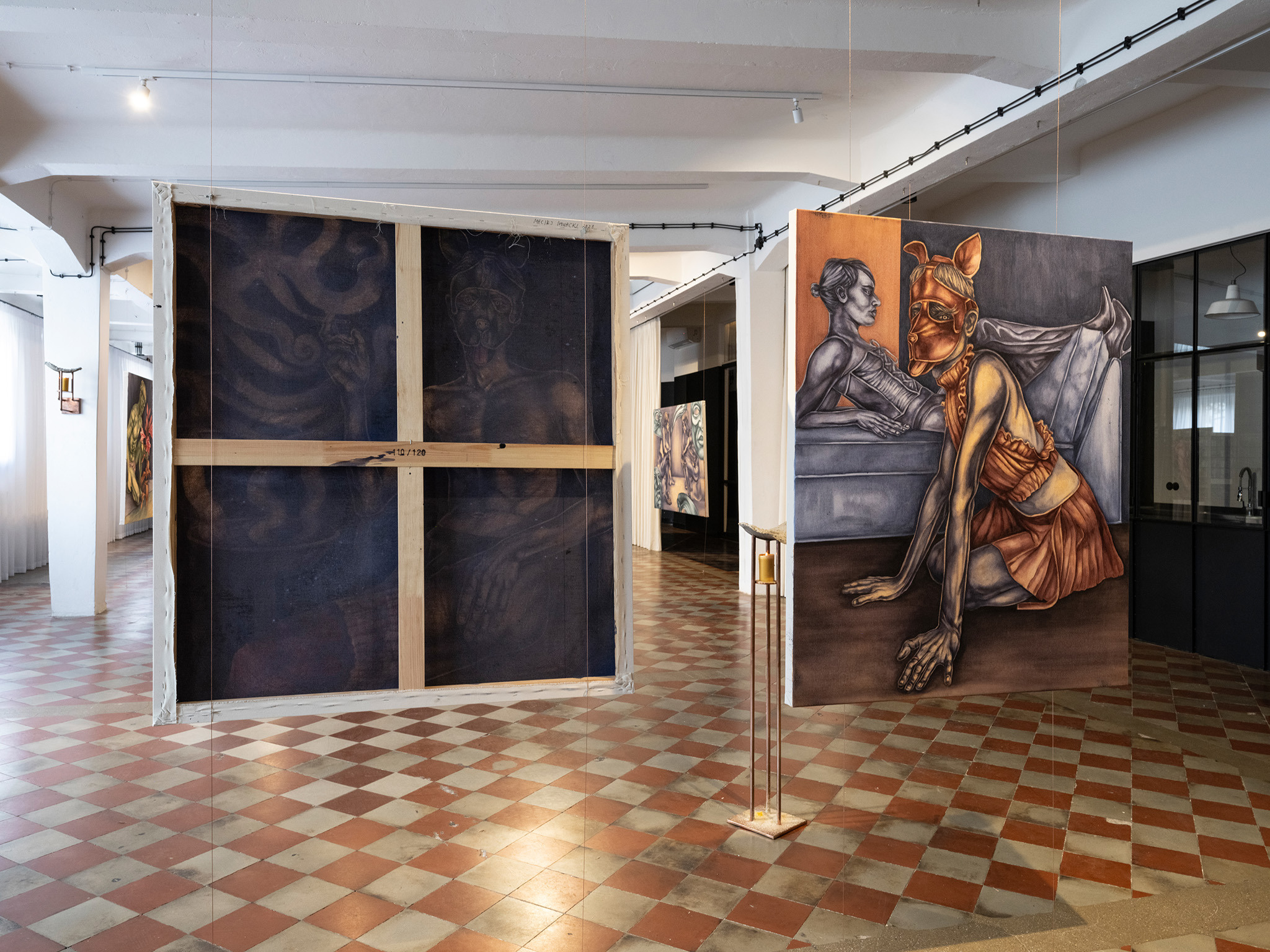 At home (Nikita&Danil/Dana), acrylic on canvas, 115x85cm, 2024, photo: Bartosz Górka