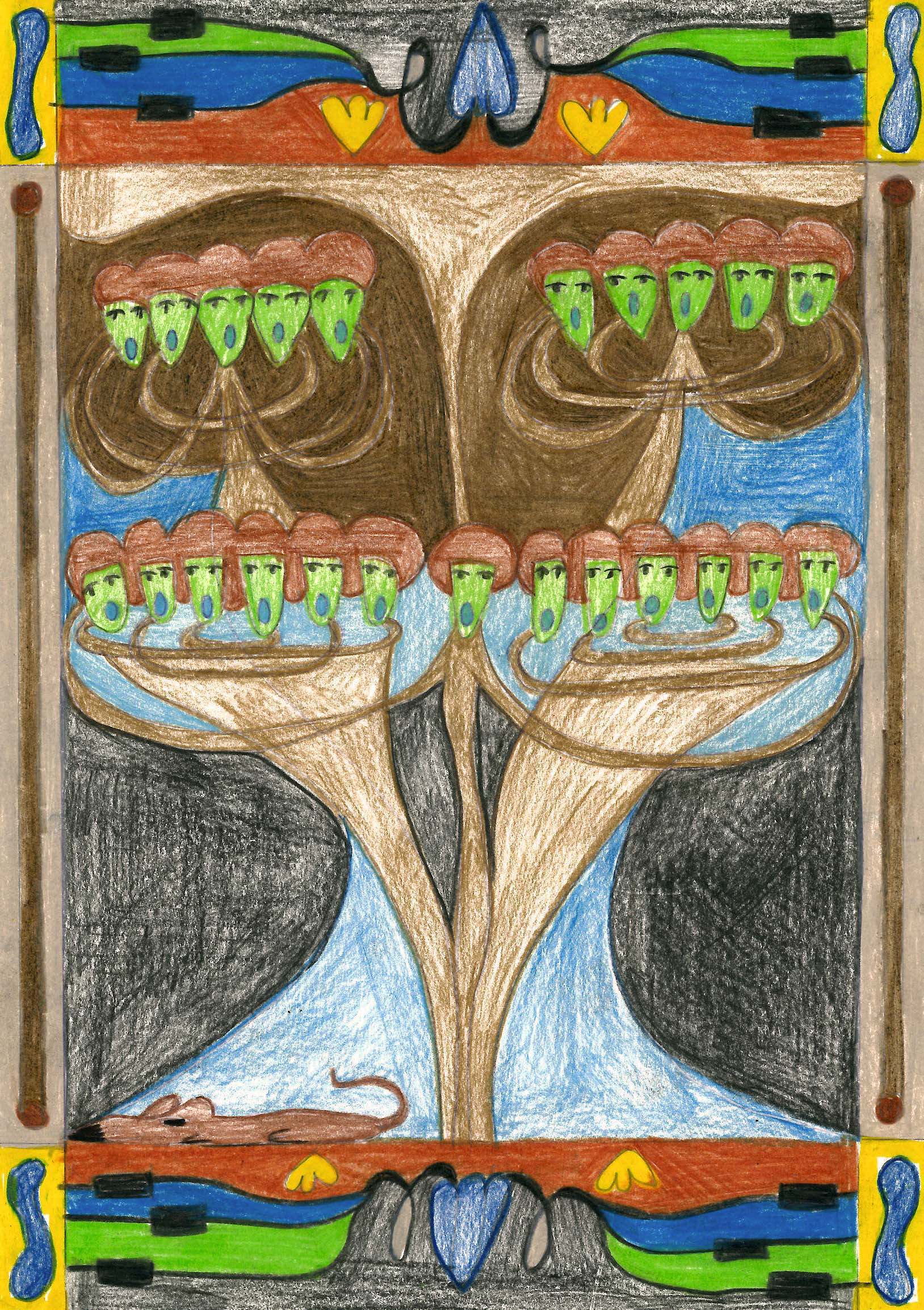 Choir #23, 2024 (part of series of 30), Pencil on paper, 29.7X21 cm