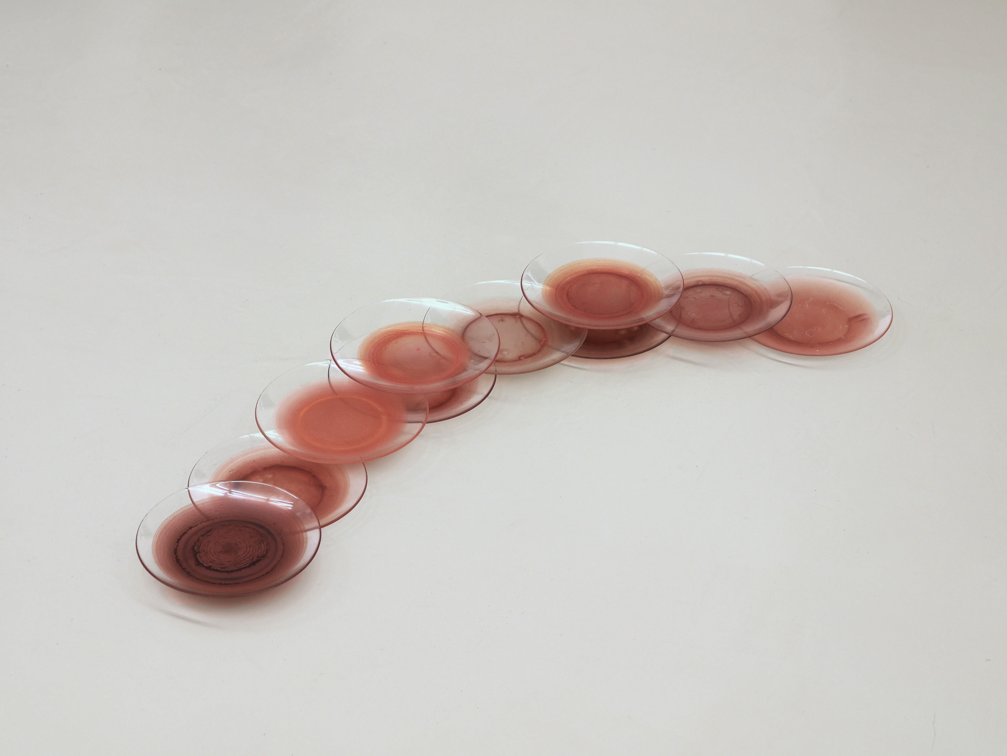Océane Bruel, Solaris, even if I haven’t seen it, glass, watercolors, 2024. Photo: dylan ray arnold