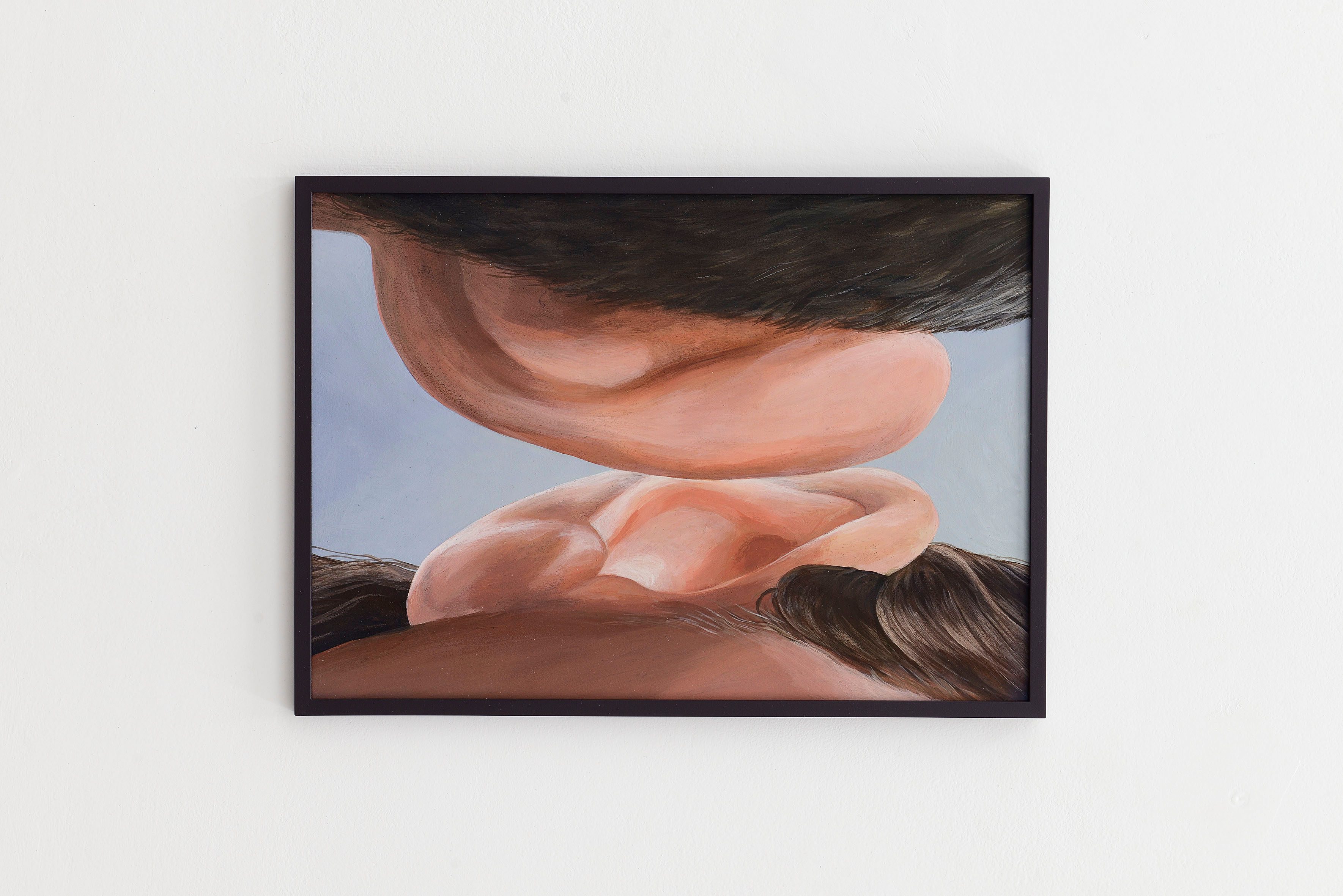 Alicja Pakosz, Eavesdroppers, 2024, acrylic on paper, 30 x 21,5 x 0,5 cm