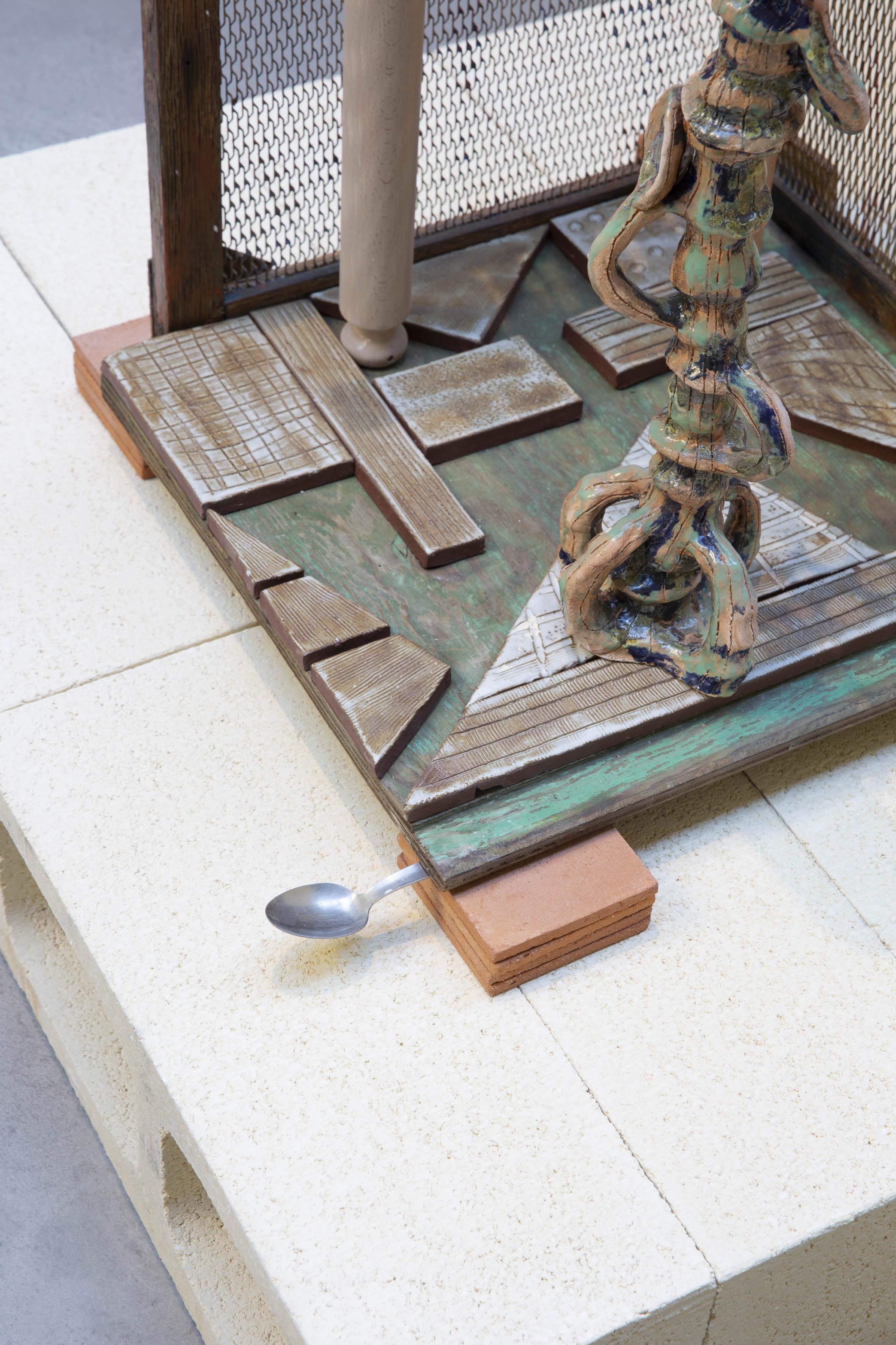Detail from the work by Isabella Costabile in the exhibition âSupponiamo un amoreâ, curated by Fondazione Officine Saffi in collaboration with Fosbury Architecture. Courtesy the artist and Fondazione Officine Saffi.