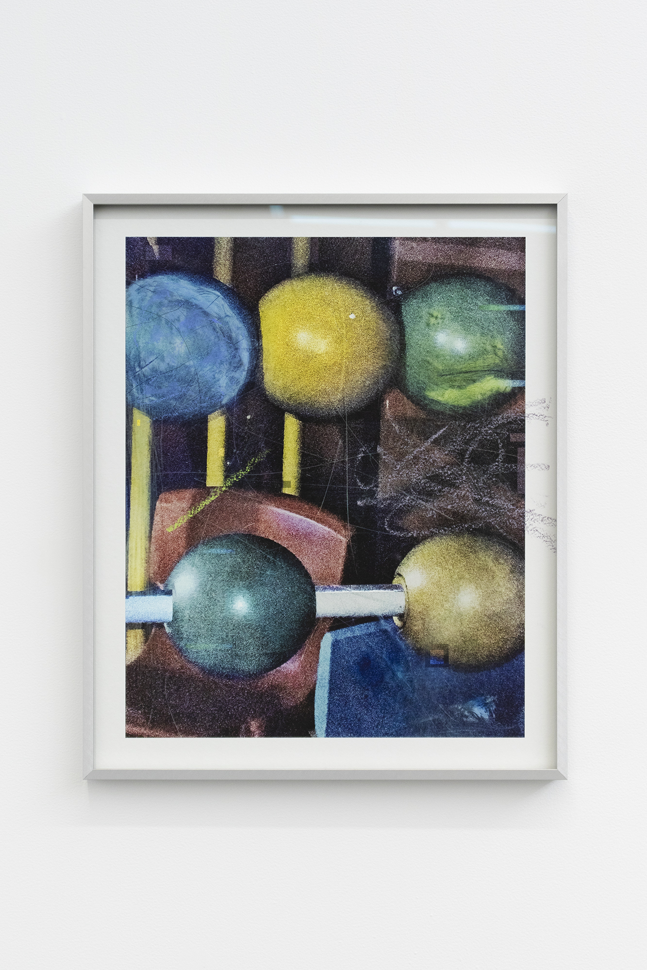 ‘Casino’, oil pastel, archival inkjet photograph on cotton rag paper, 60 x 50 cm, 2022.