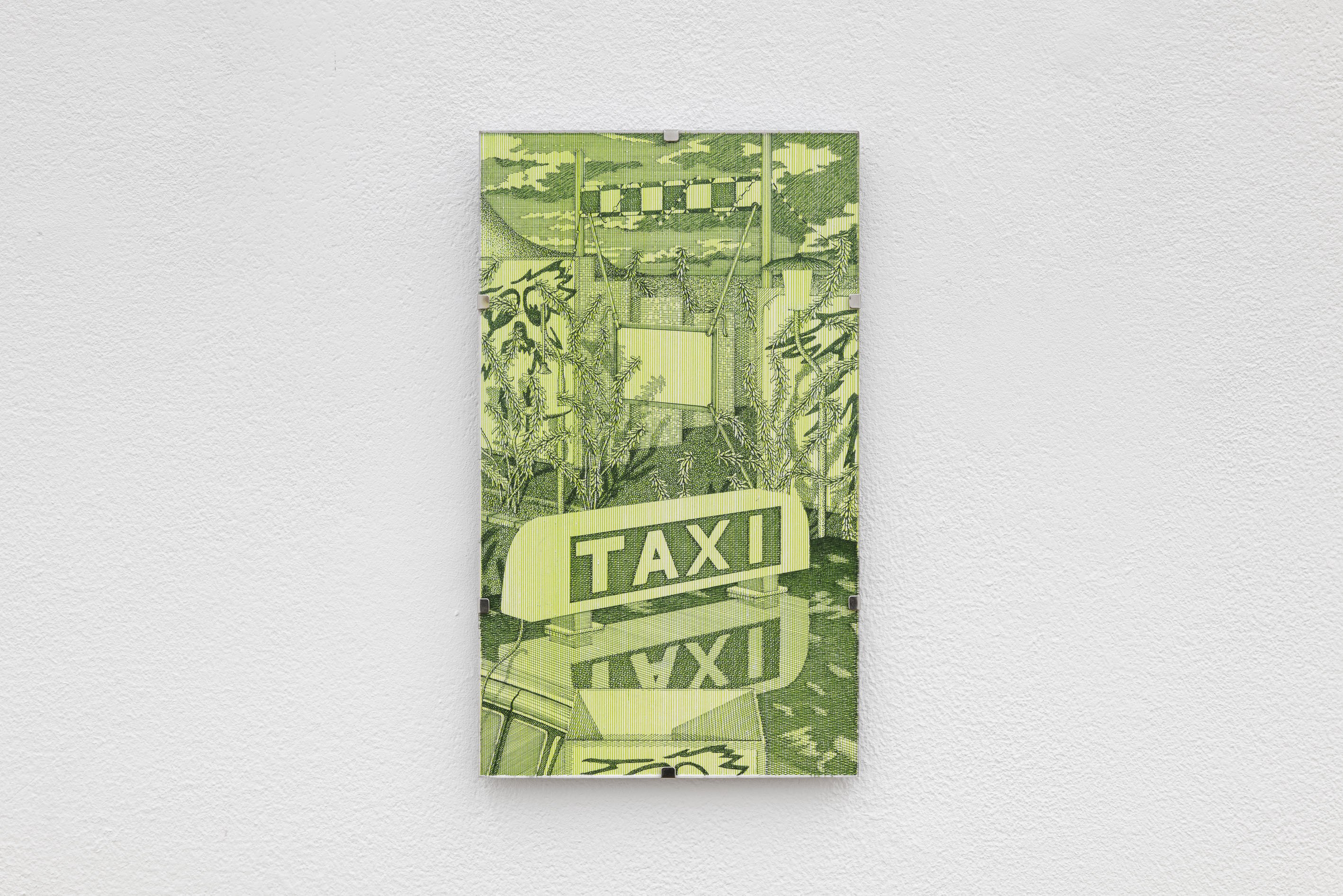 Wolfgang Matuschek, Afternoon 7, 2024, indian ink on paper in UV glass aluminum clip frame, 21.5 Ă 12.5 cm