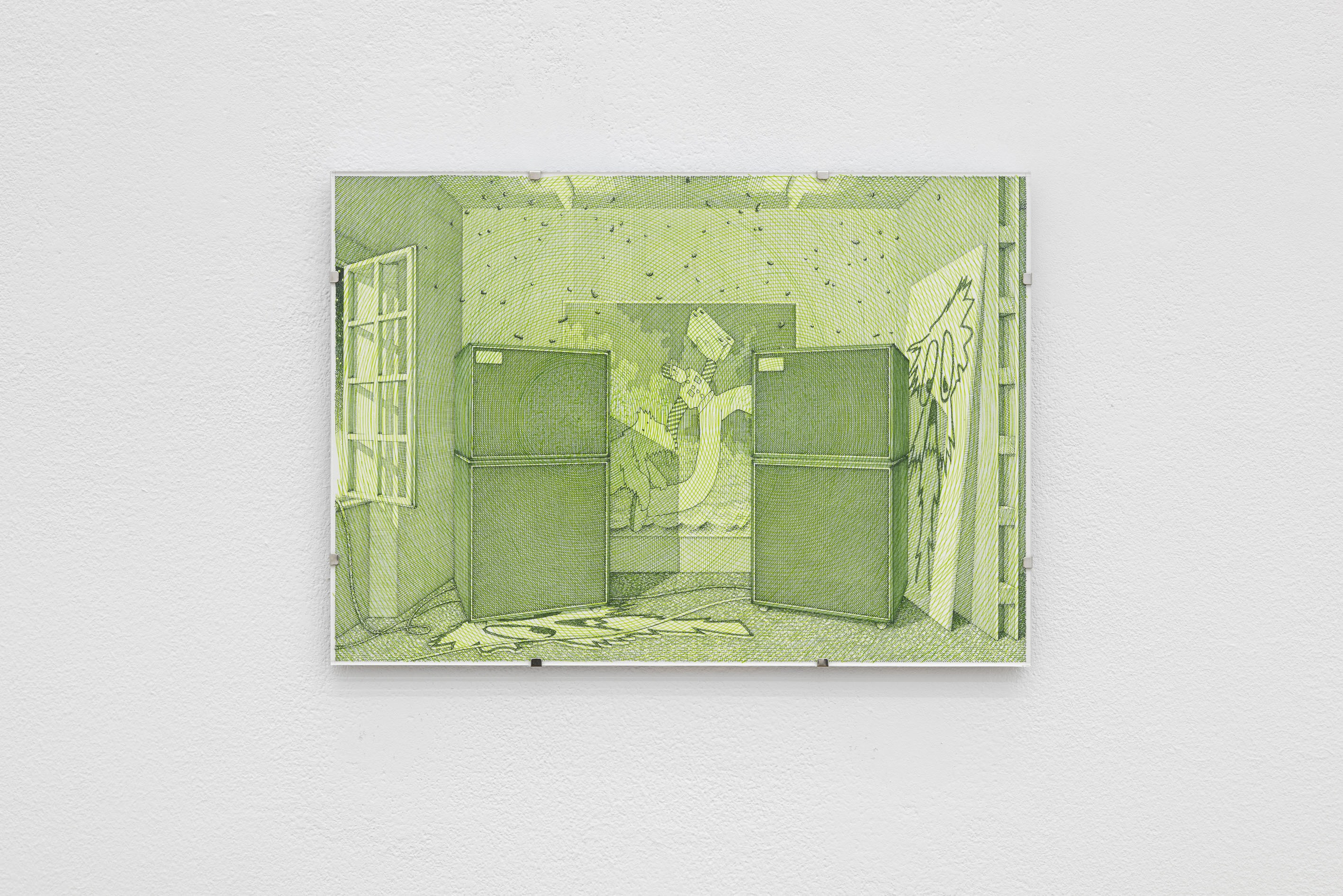 Wolfgang Matuschek, No. 9, 2024, indian ink on paper in UV glass aluminum clip frame, 21 Ă 29.7 cm