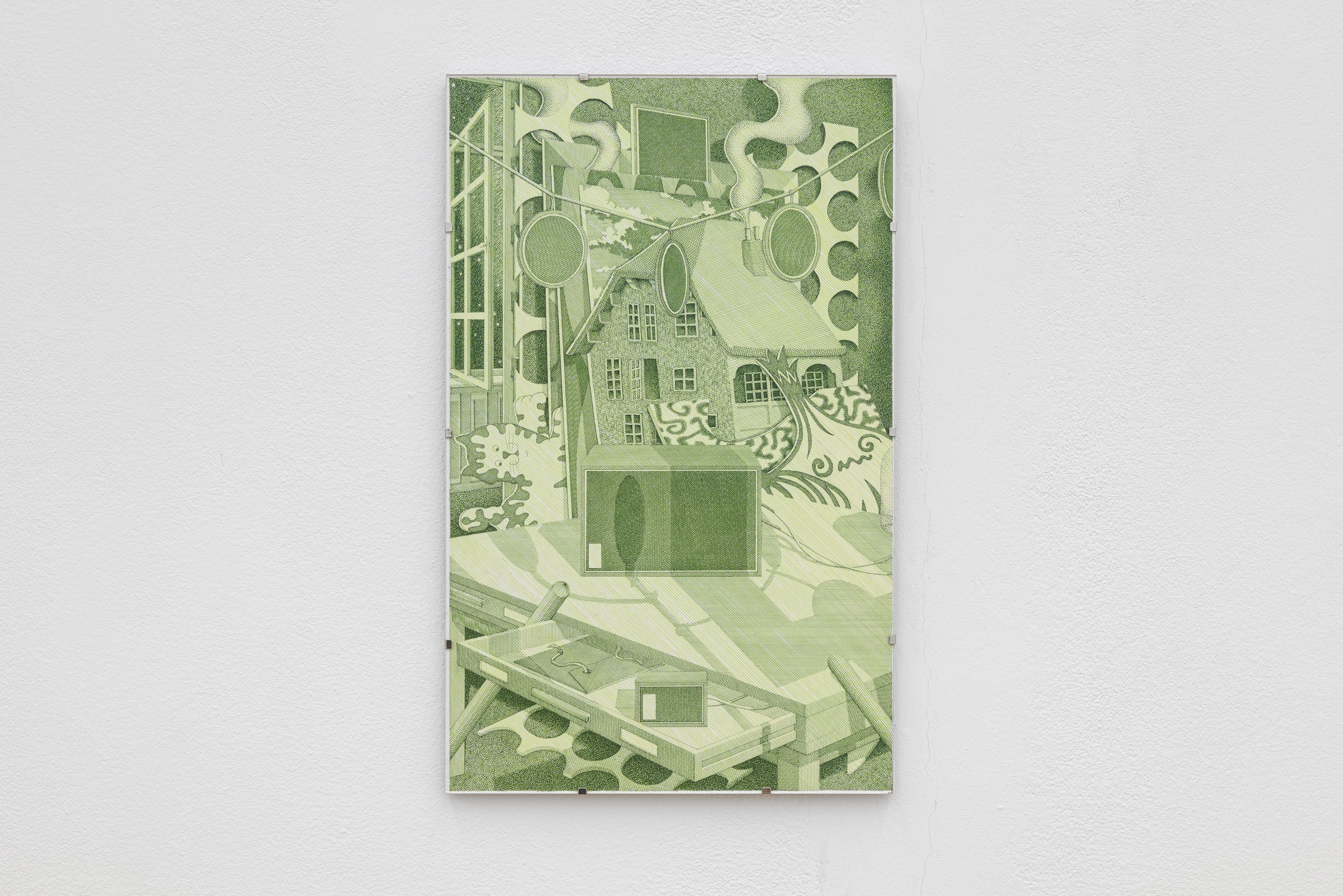 Wolfgang Matuschek, No. 12, 2024, indian ink on paper in UV glass aluminum clip frame, 40 Ă 25 cm