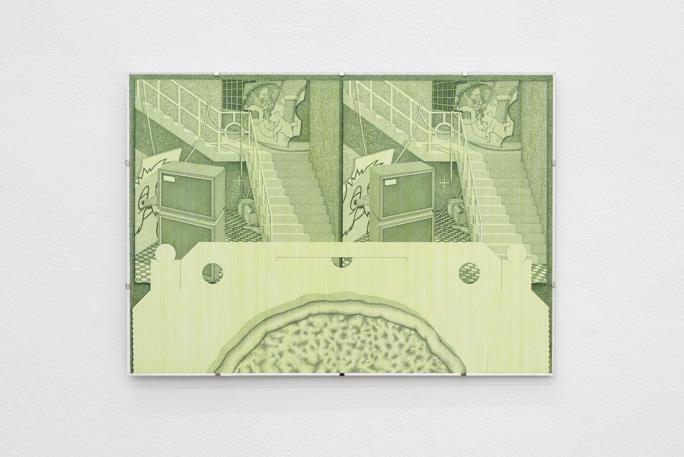 Wolfgang Matuschek, No. 11, 2024, indian ink on paper in UV glass aluminum clip frame, 29.7 Ă 42 cm
