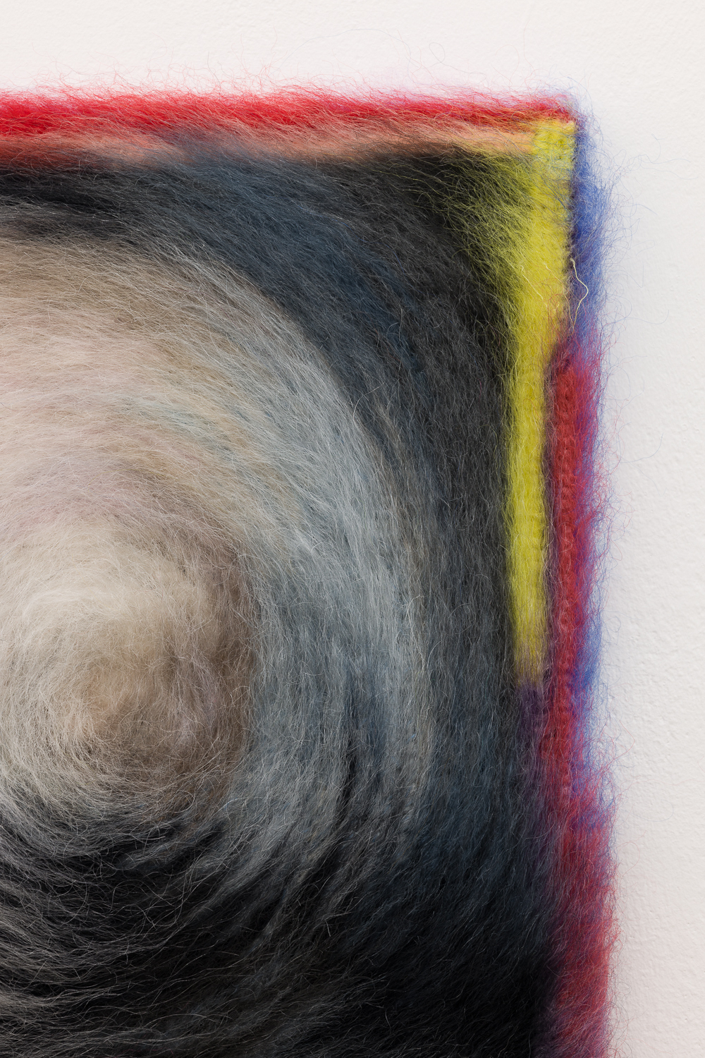 Maria Szakats, AGNES III, 2024, Mohair embroidered on cotton toile, 28 x 22.5 cm, detail