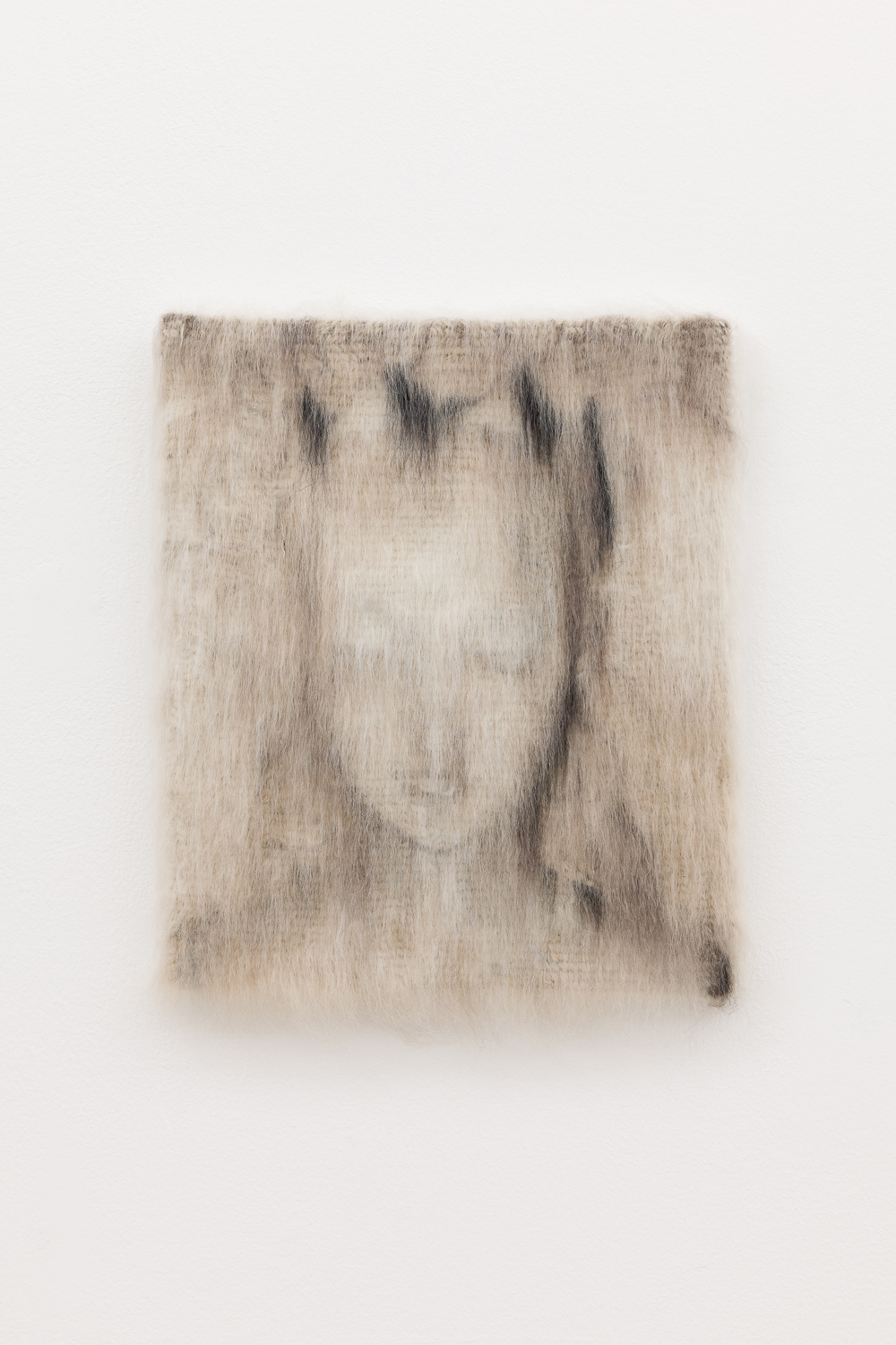 Maria Szakats, AGNES II, 2024, Mohair embroidered on cotton toile, 23 x 19.5 cm