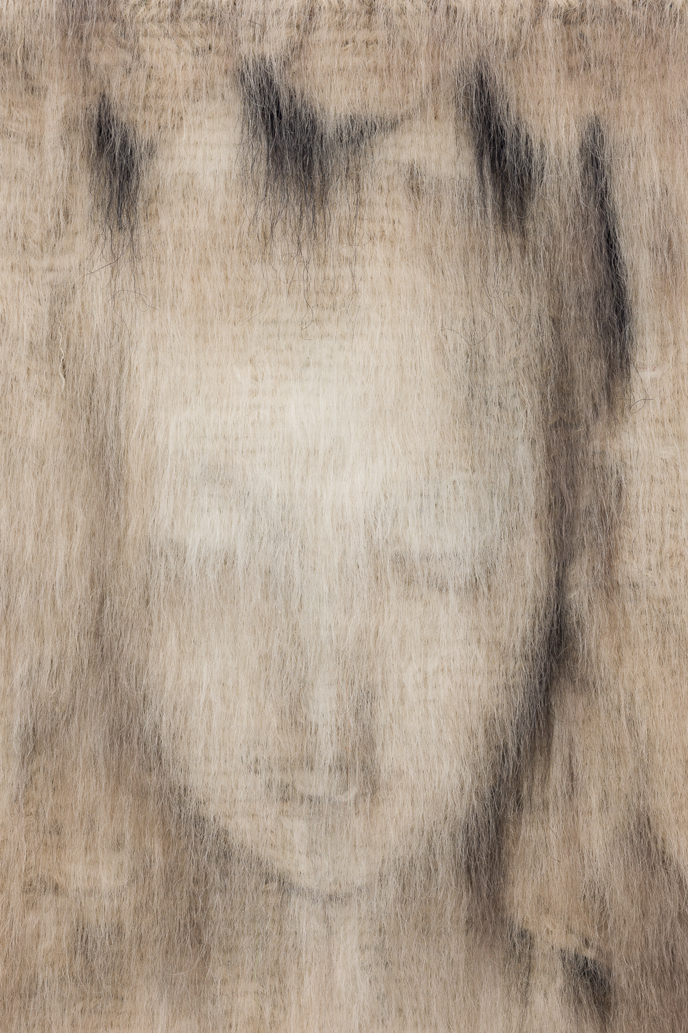 Maria Szakats, AGNES II, 2024, Mohair embroidered on cotton toile, 23 x 19.5 cm, detail