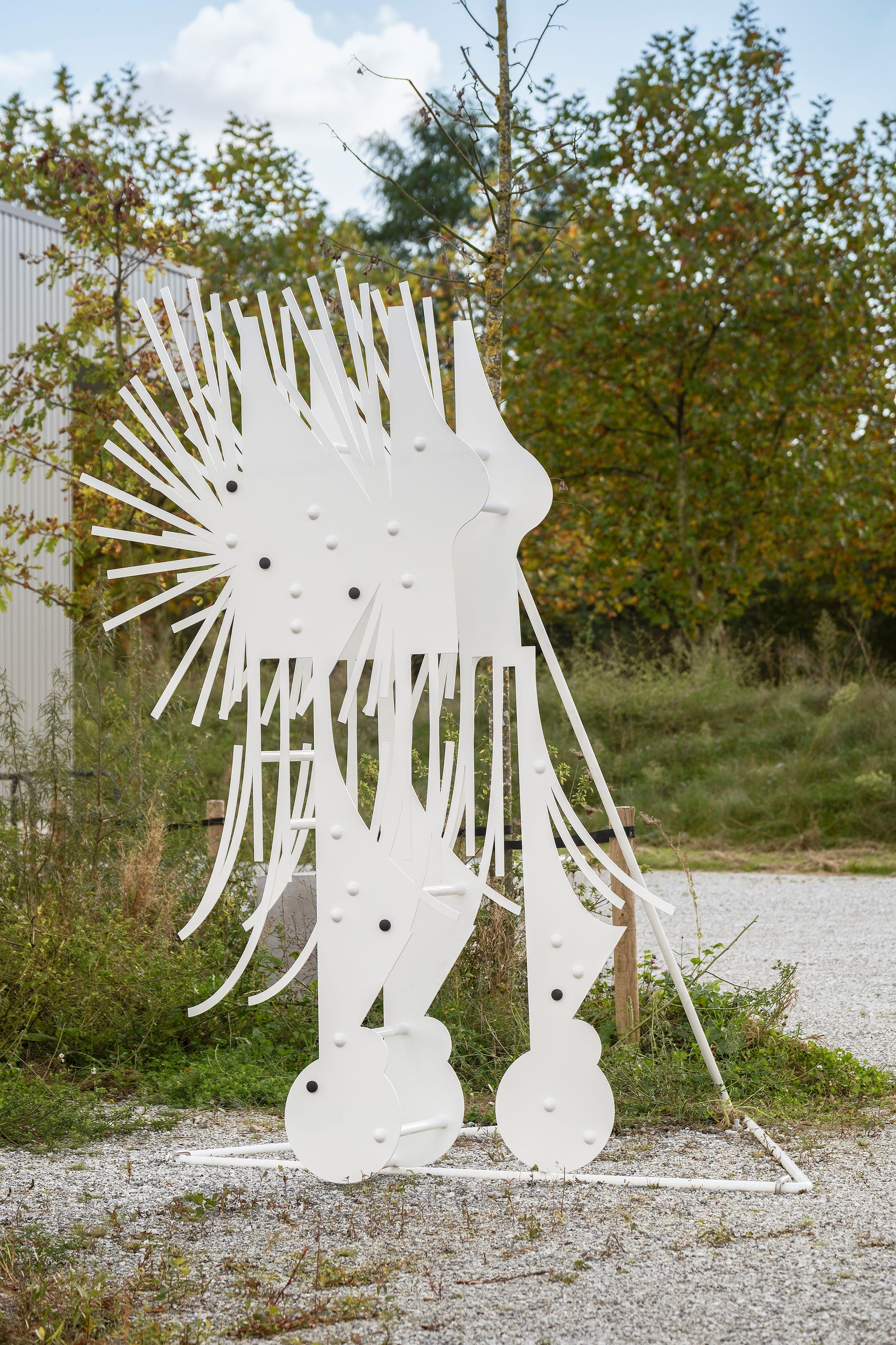 Papageno, Kamil Bouzoubaa-Grivel, 2024, Powder coated steel, magnets