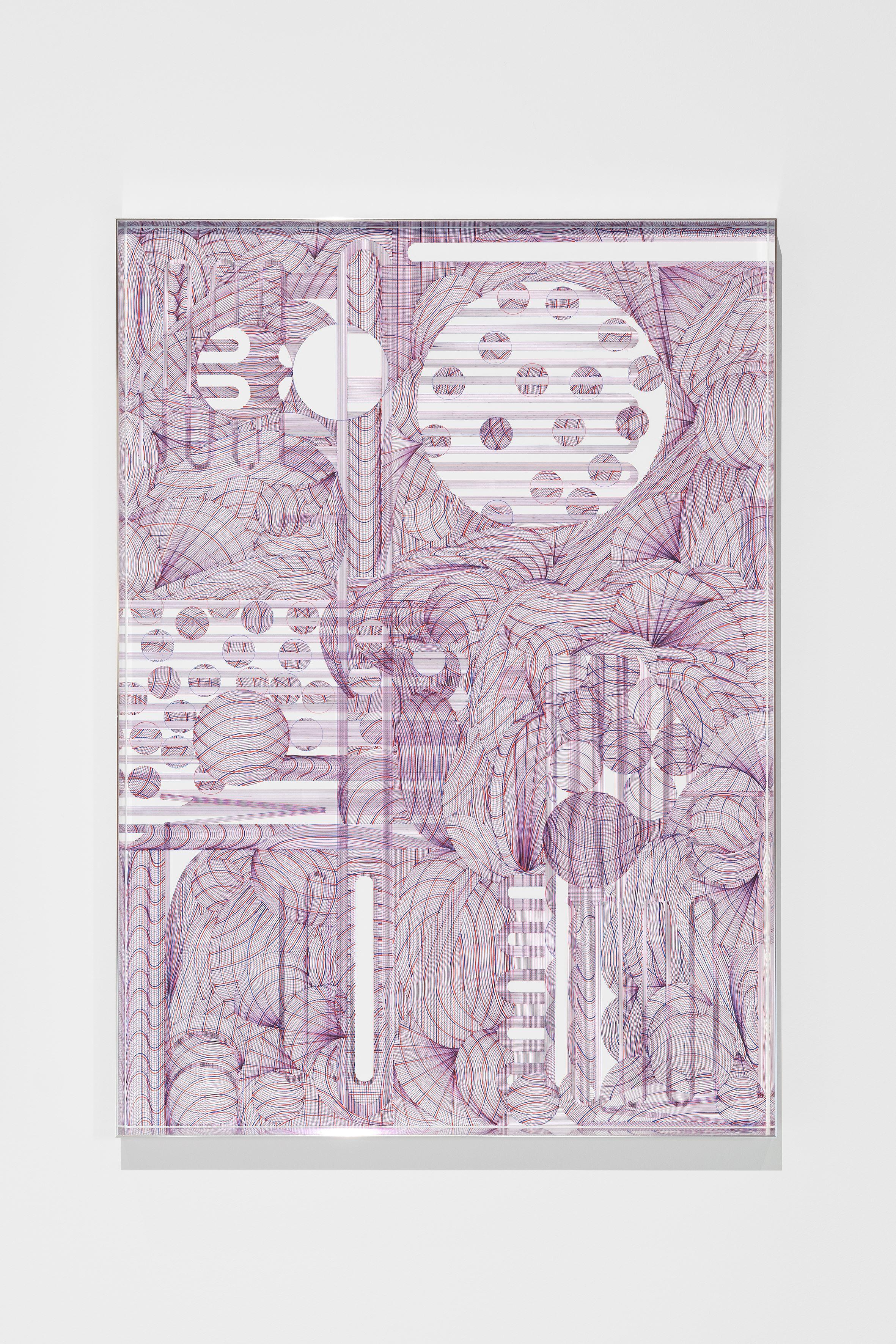 Solénoïdes (3), Kamil Bouzoubaa-Grivel, 2024, Drawing: gel ink on paper (detail)