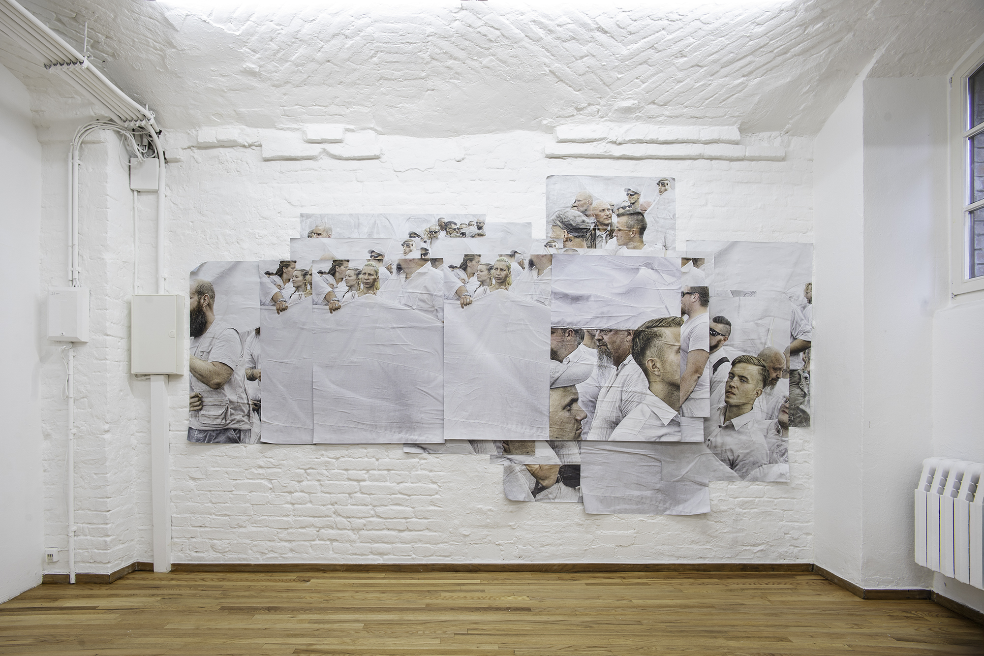 Satoshi Fujiwara, Bleached, Print on blueback paper, 2017â2023. Courtesy the artist. Installation view of the exhibition Bleached at red, Berlin, 2024.
