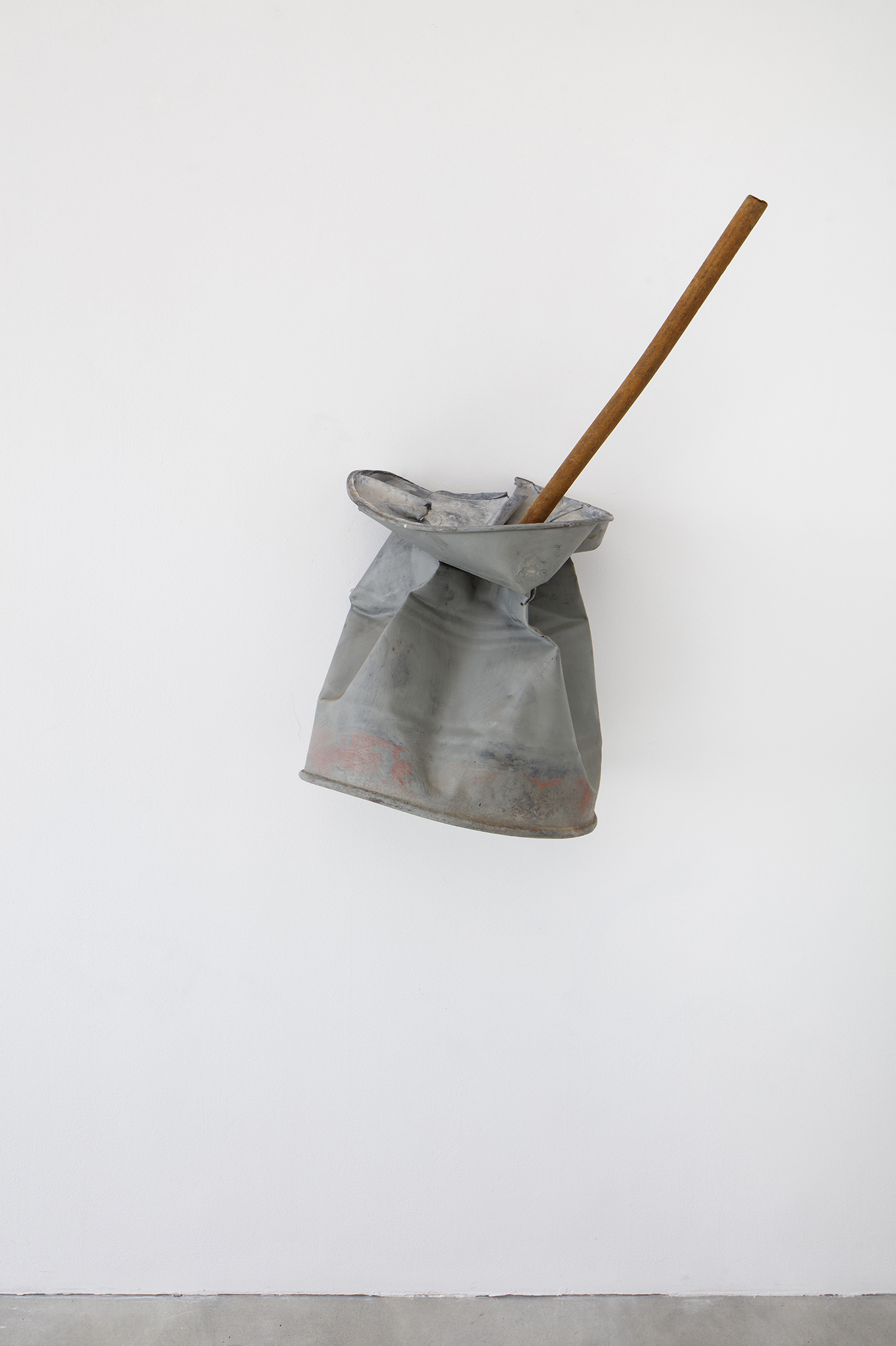 Meuser, "Alles im Eimer", 2021, steel and oil paint, 75 x 67 x 40 cm, 29 1/2 x 26 3/8 x 15 3/4 in, copyright the artist, courtesy the artist and Galerie Nordenhake Berlin/ Stockholm/ Mexico City, photo by Matthias Lindner