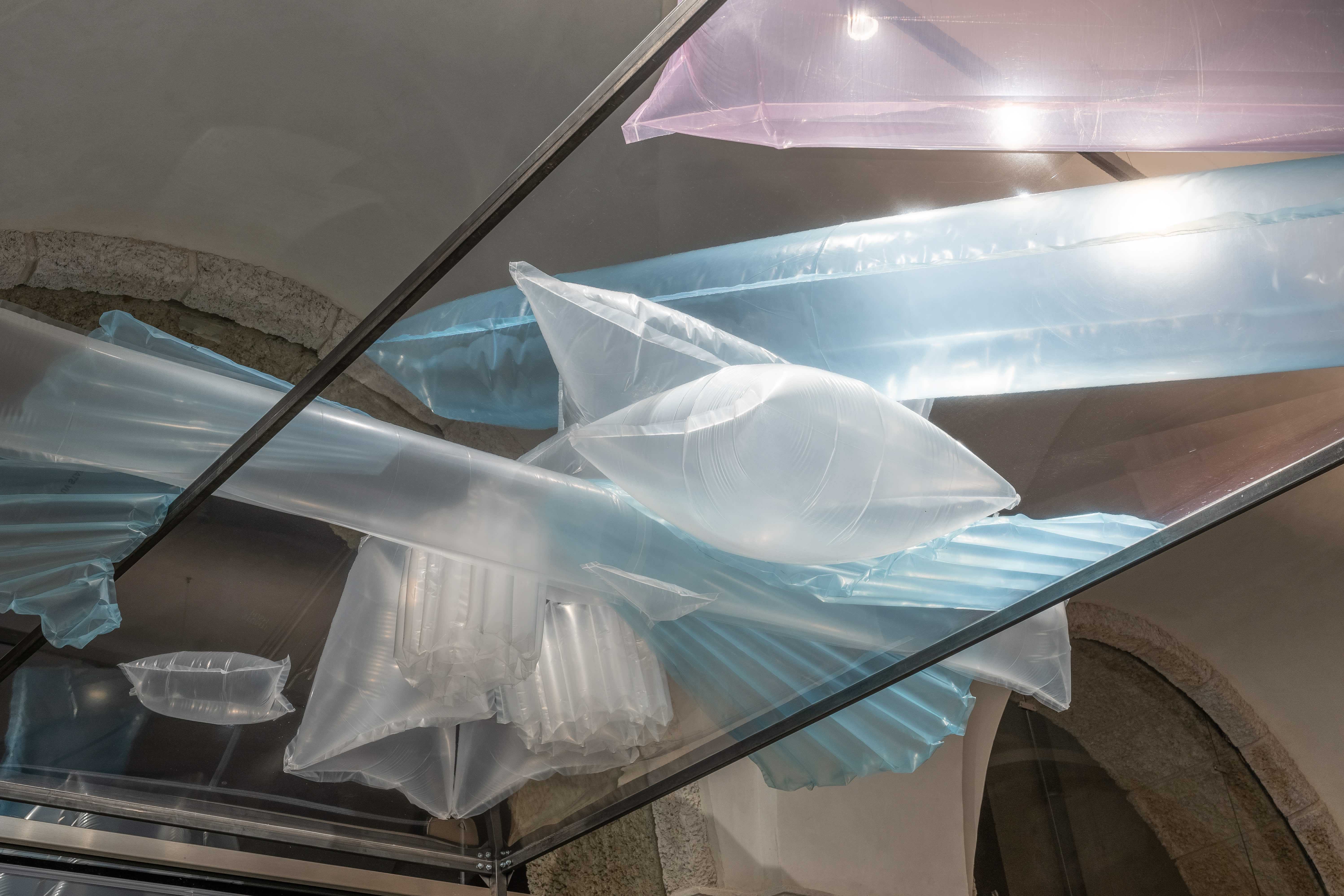 EglÄ RuibytÄ, Middlemen, 2024, plastic film, EPS foam.