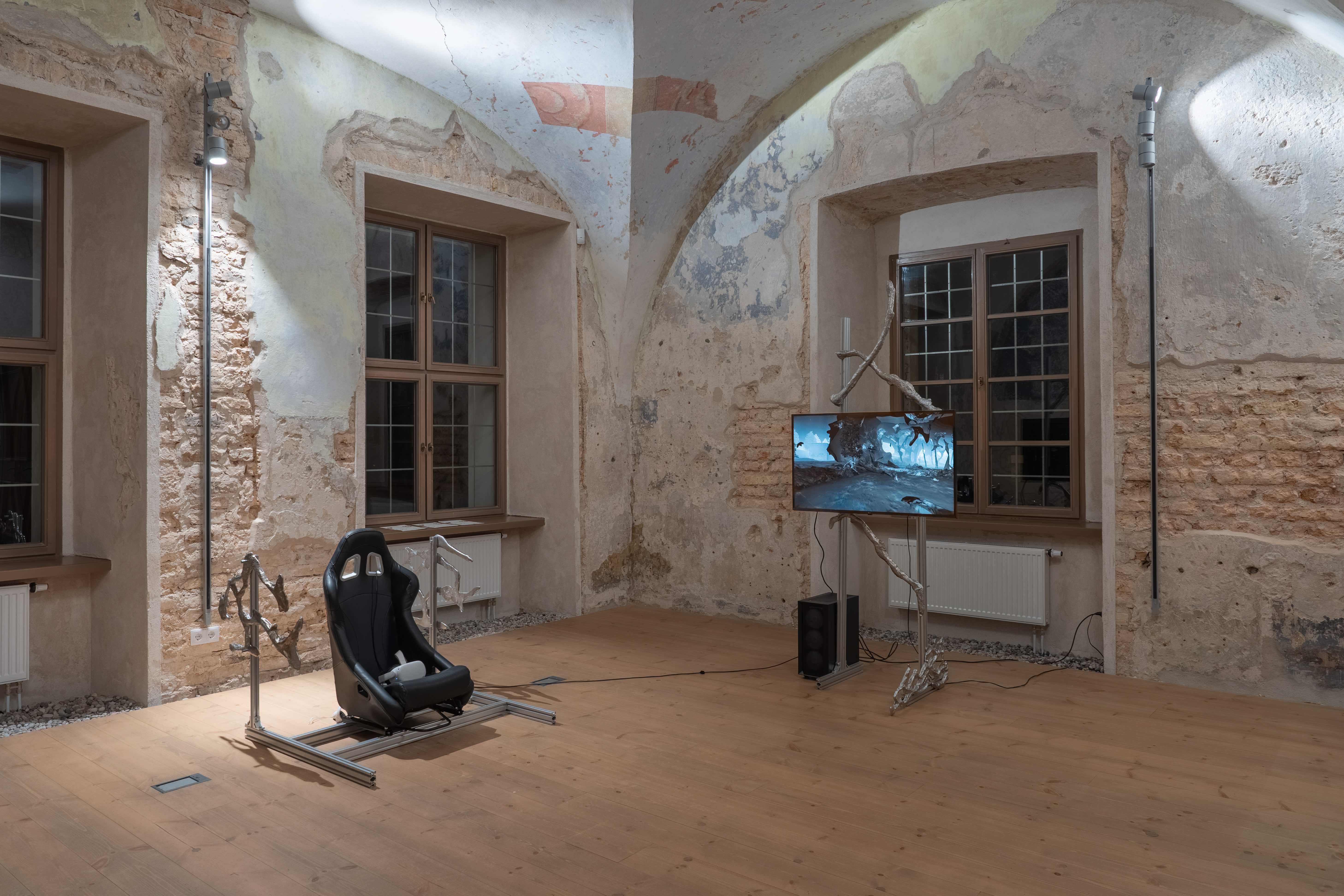 Mantas Valentukonis, Quagmire, 2024, VR simulation, aliuminium construction.