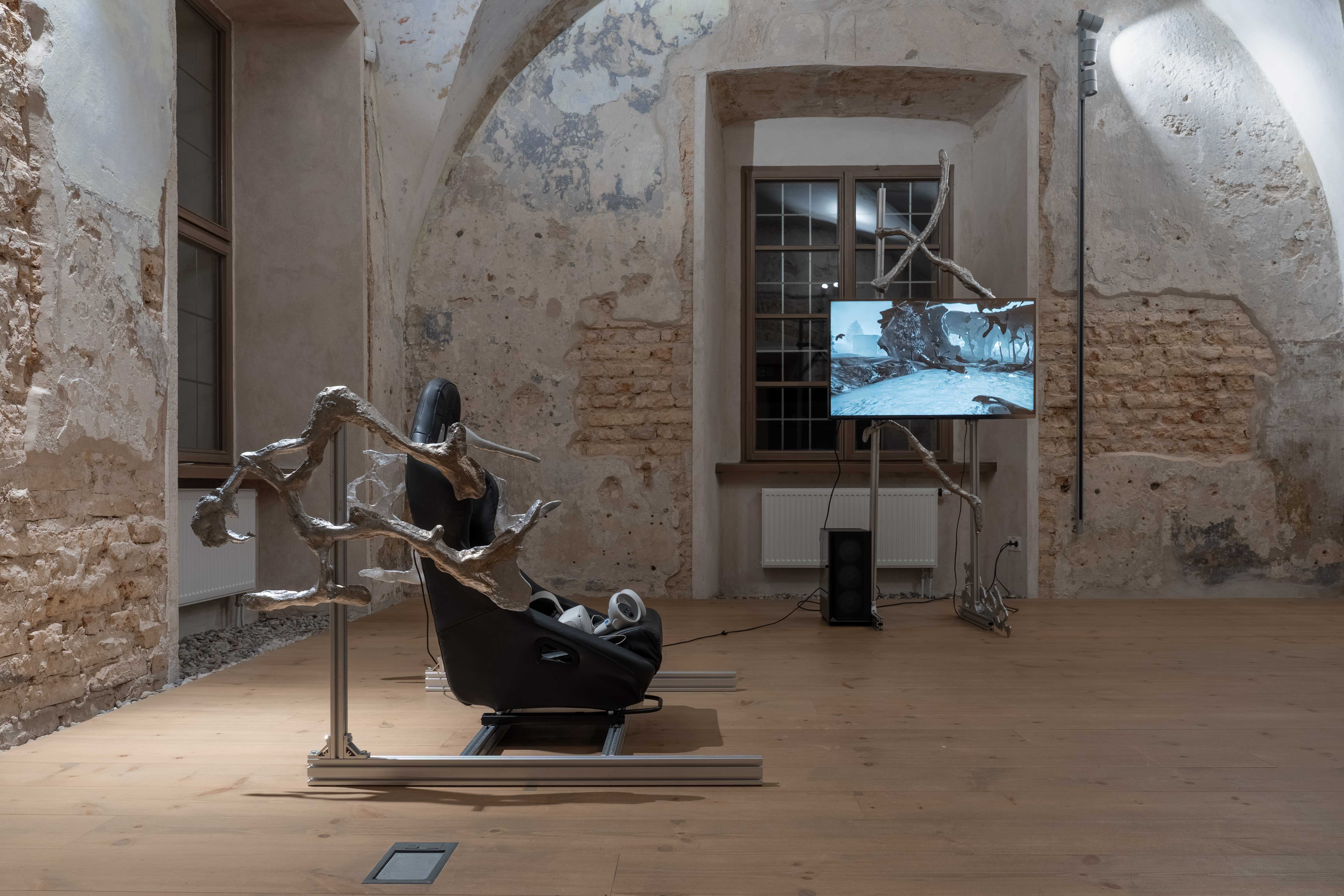 Mantas Valentukonis, Quagmire, 2024, VR simulation, aliuminium construction.