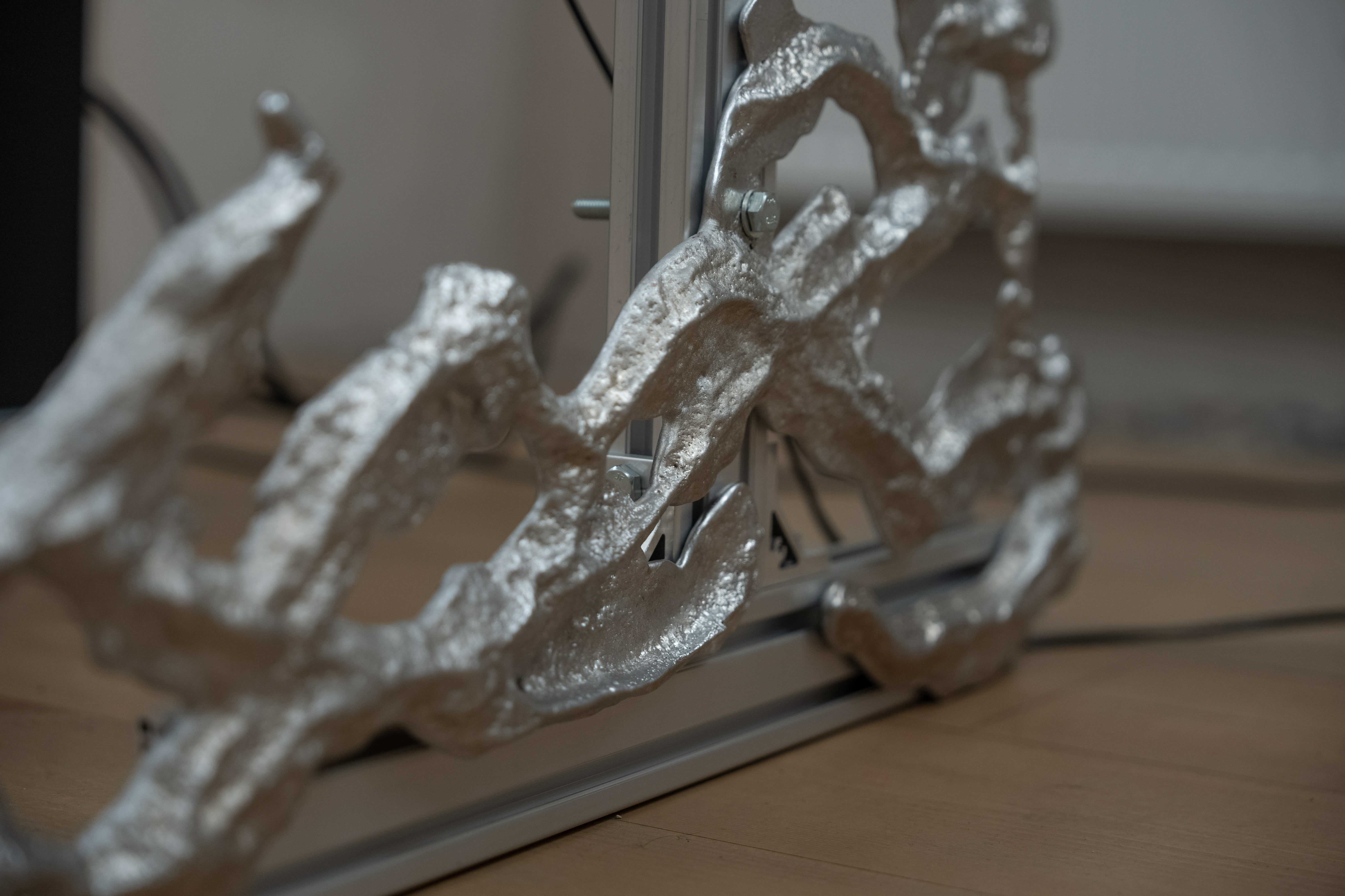 Mantas Valentukonis, Quagmire, 2024, VR simulation, aliuminium construction.