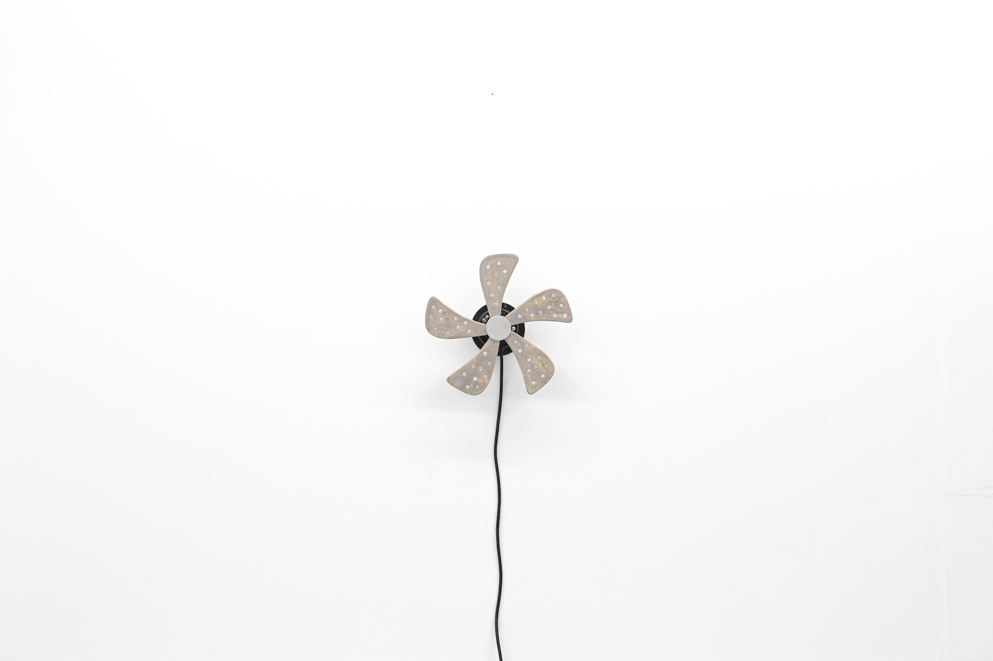 Sif HedegÄrd, "Ghost Machine VIII", pine wood, aluminum, paint, varnish, glue, motor, 2024