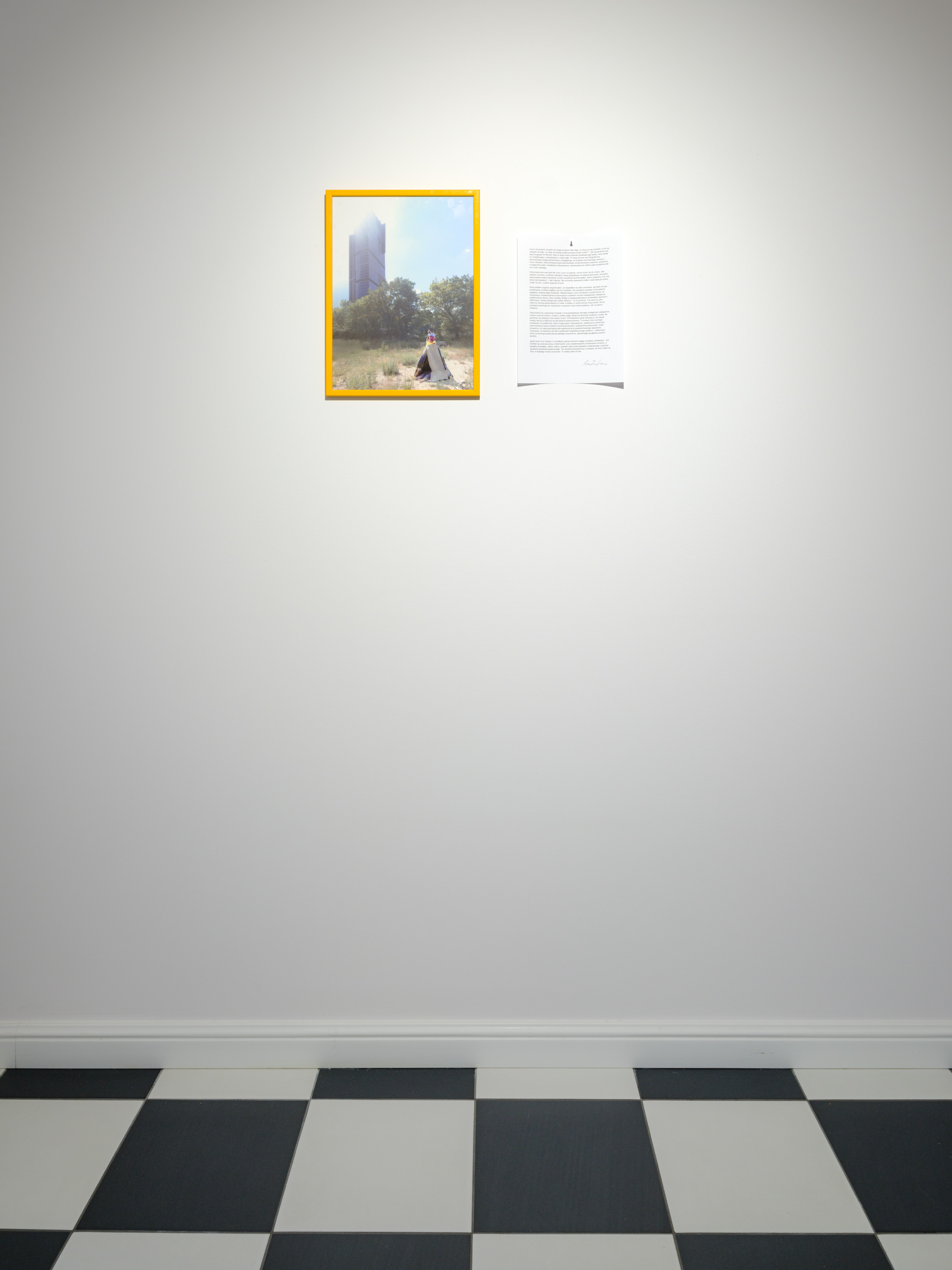 Tomek Paszkowicz, Artistic text and photographic documentation of a performance involving the creation of a tent made of paintings