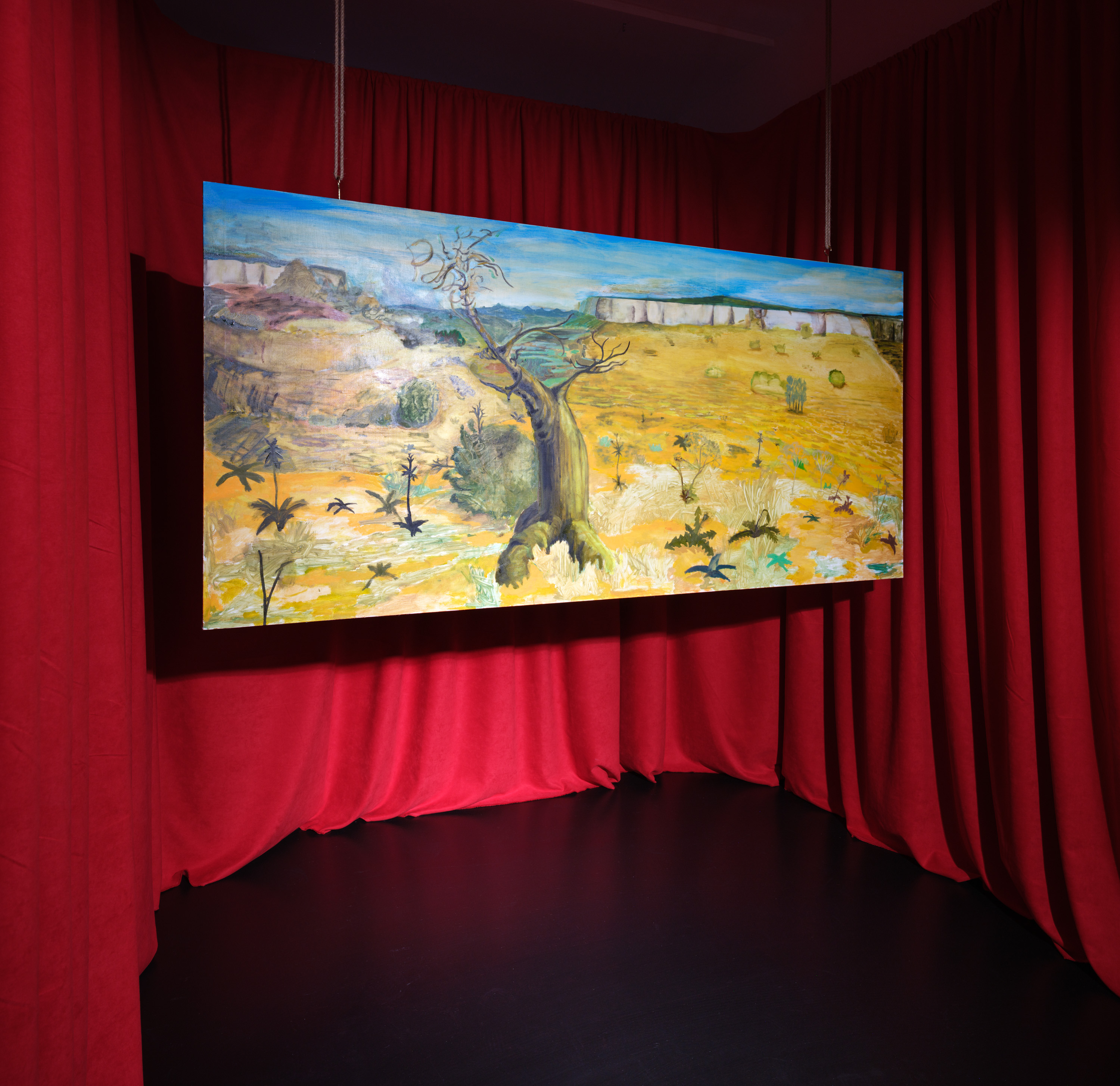 Tomek Paszkowicz "Grass in Ornans", 2024, oil on canvas, 210 x 100 cm
