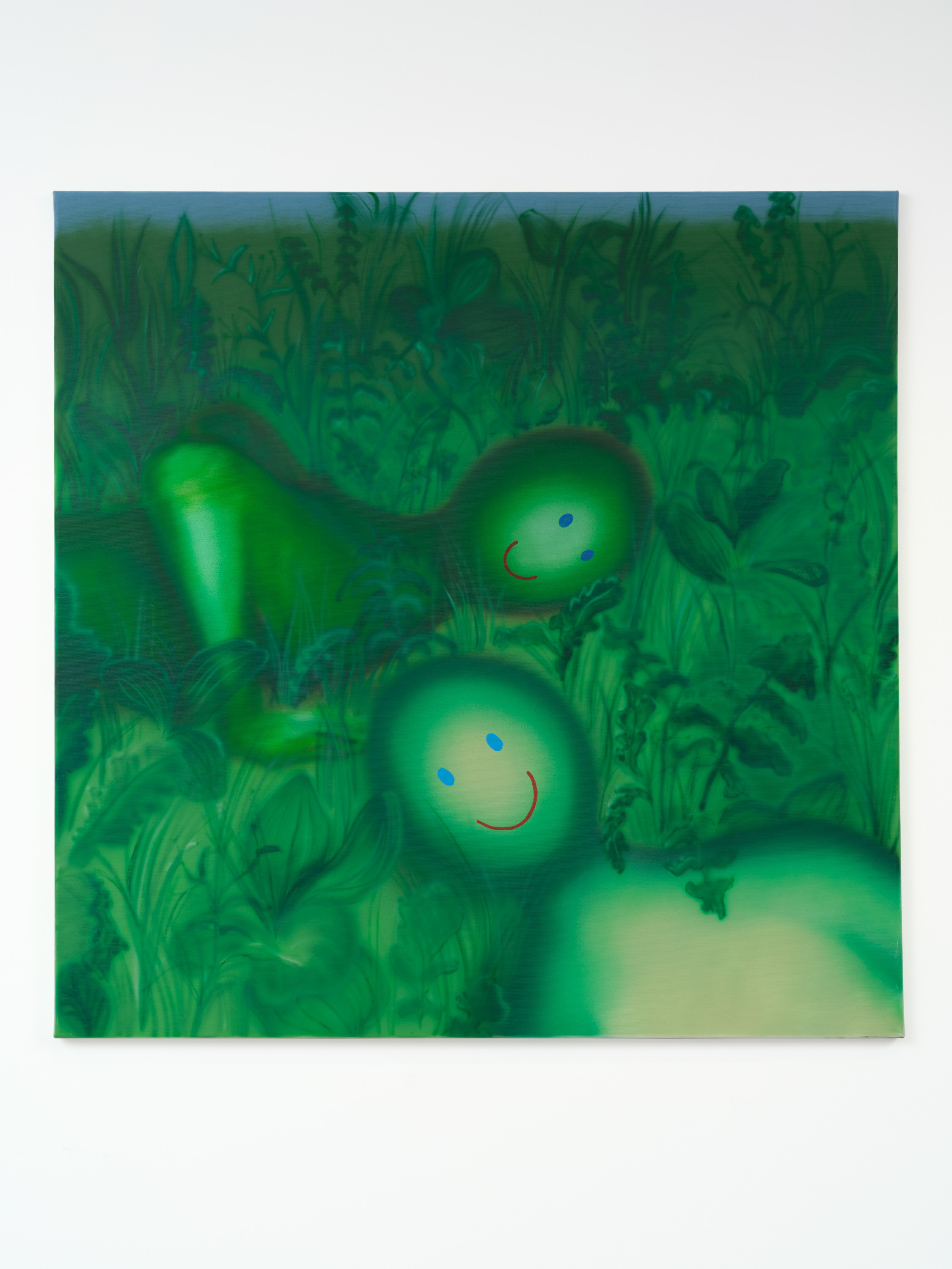 Maja Janczar "Chwasty trzeba wyrwaÄ", 2021, acrylic on canvas, 100x100 cm
