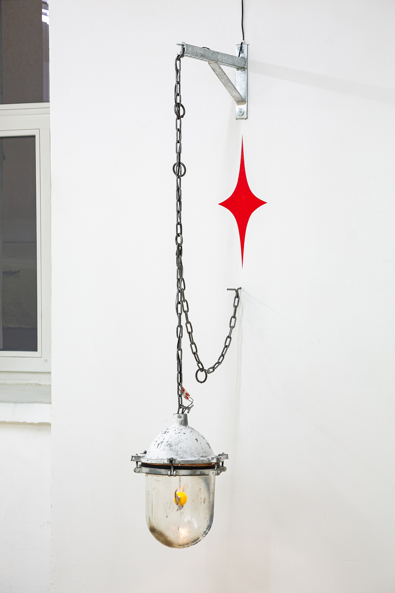 Liudmila, Fortune, 2024. Metal, LED light, glass, lottery ball, sticker