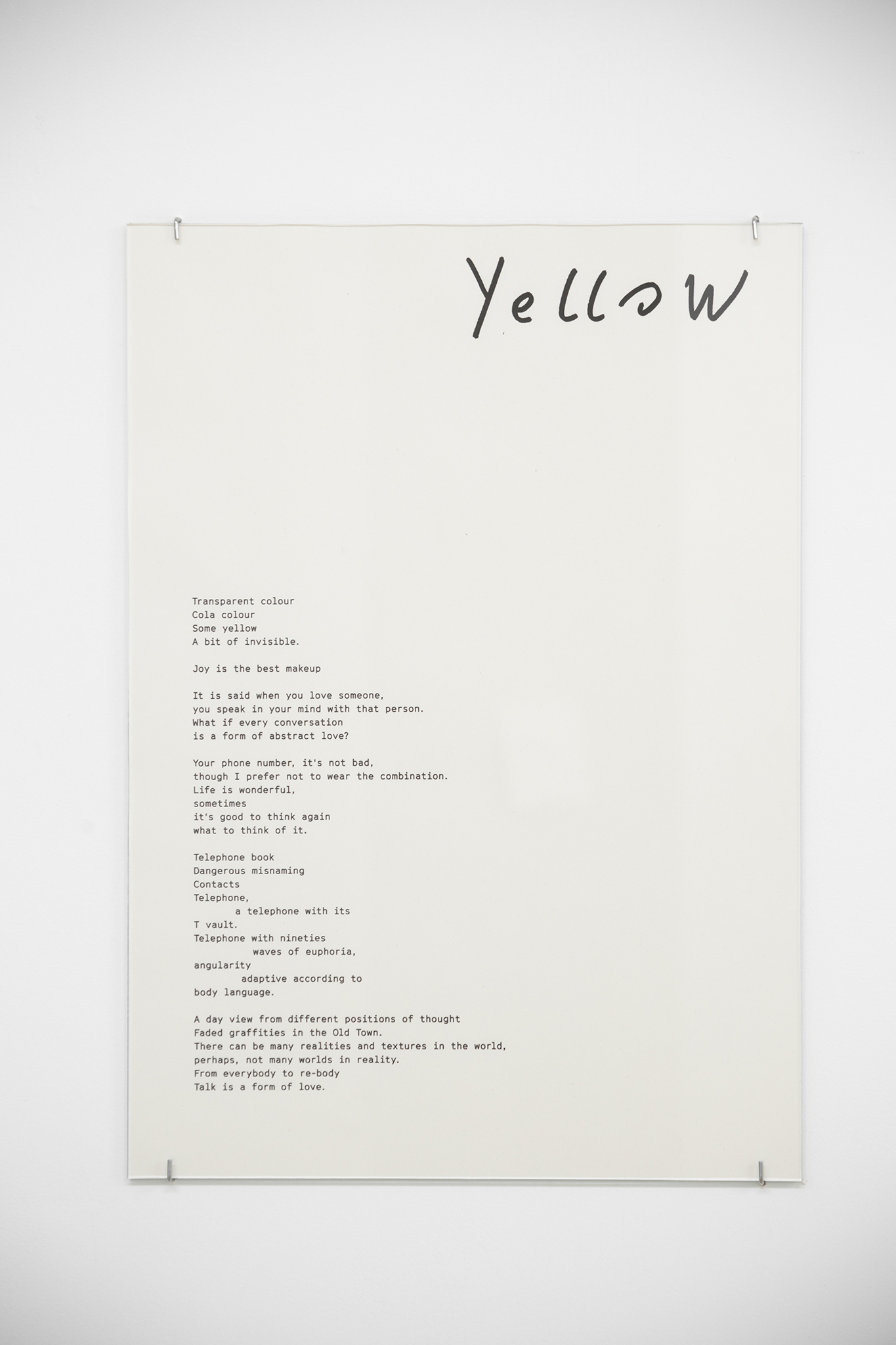 Laura Kaminskaitė, Yellow, 2023. Giclée print on Book cream 70g paper, 29.7 cm x 42 cm