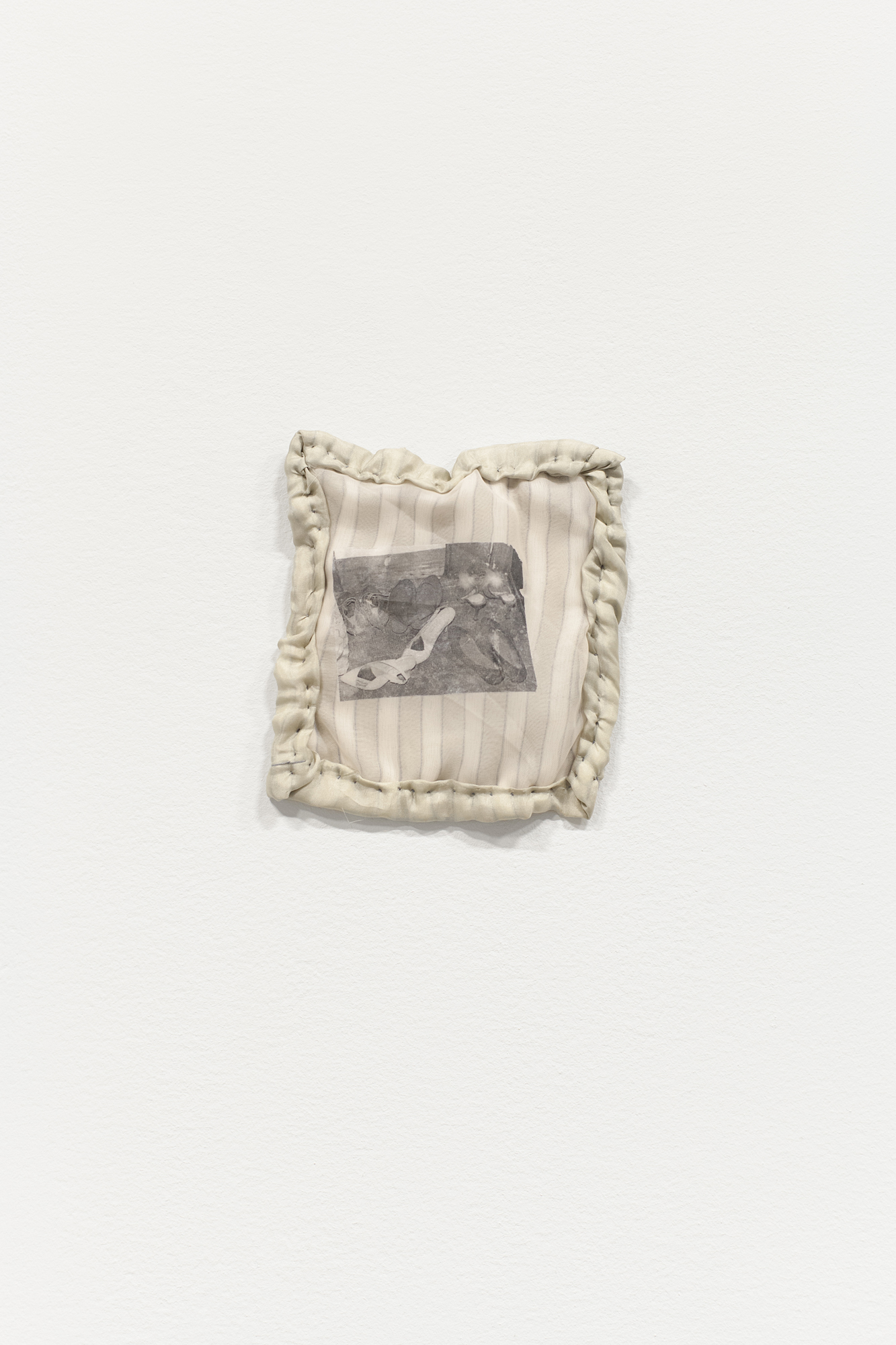 Cindy Hill, "Pillow", satin, silk chiffon, inkjet print, 5.5â x 6.5, 2022