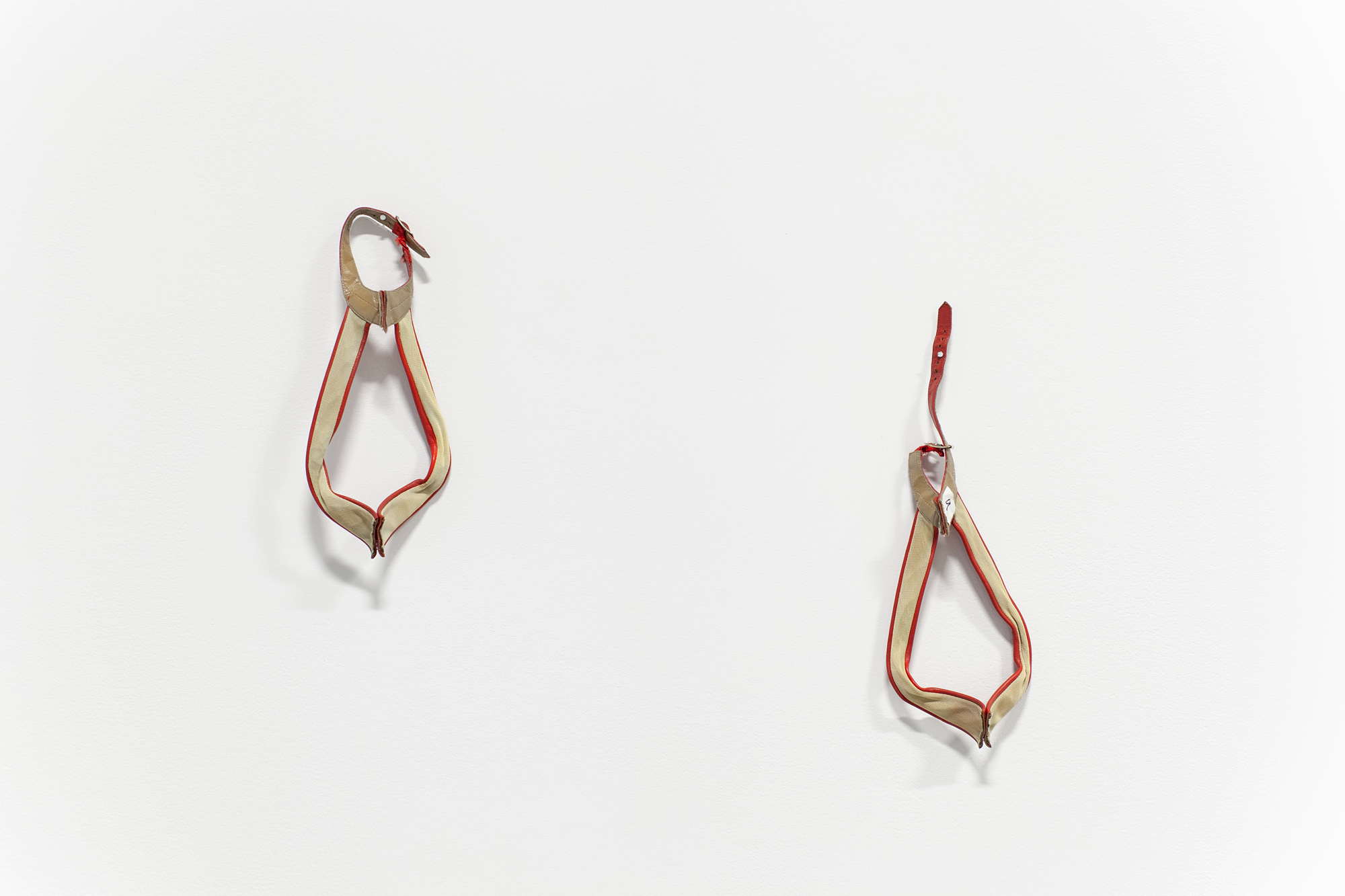 Cindy Hill, "Shoes", used high heel shoe straps, 4.5â x 12.5â x 2â, 2022