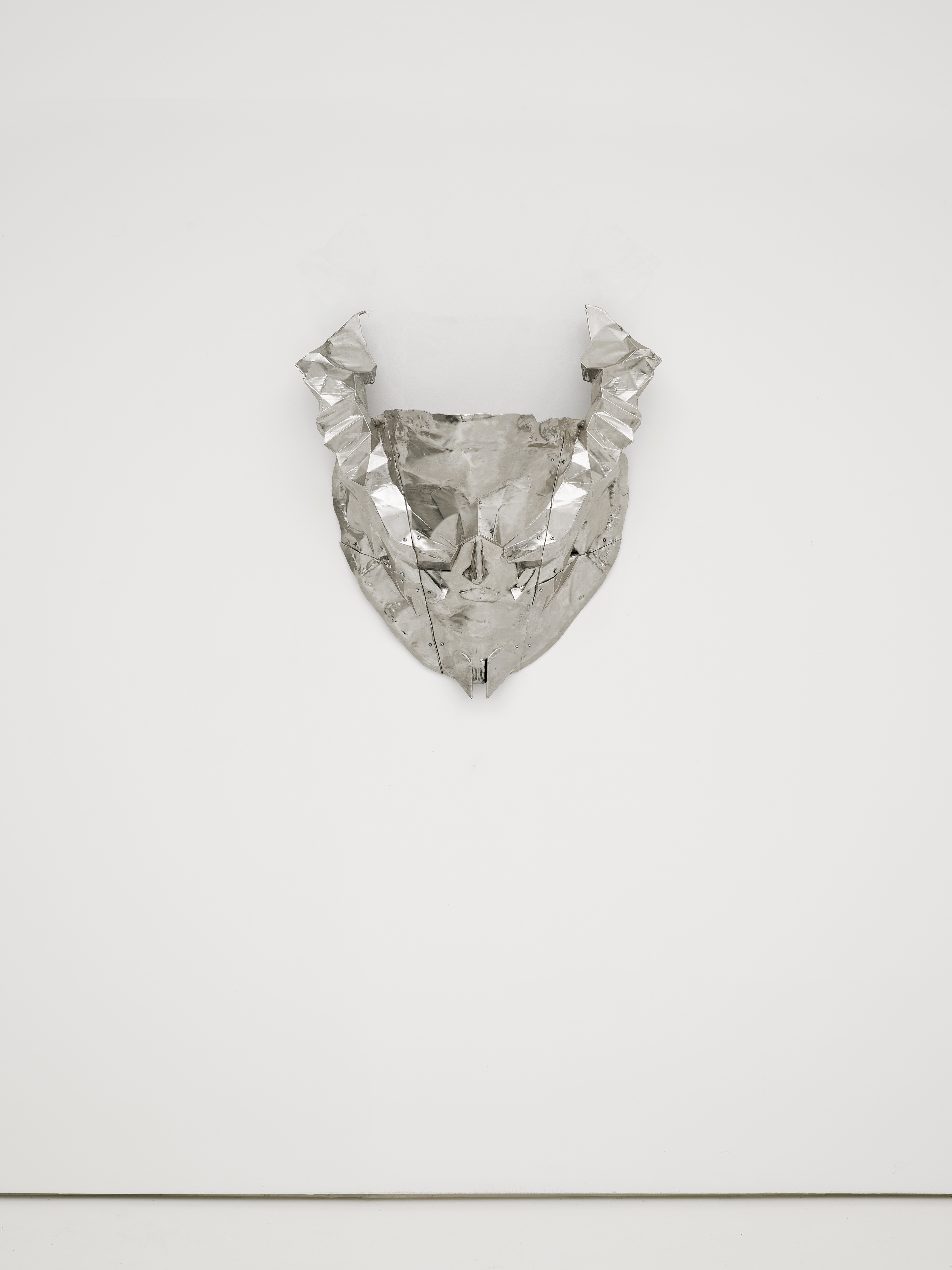 Petros Moris, Oracle (Membrane VIII), 2024, Chrome-plated copper electroformed on PLA substrate, stainless steel components, 90 x 80 x 50 cm