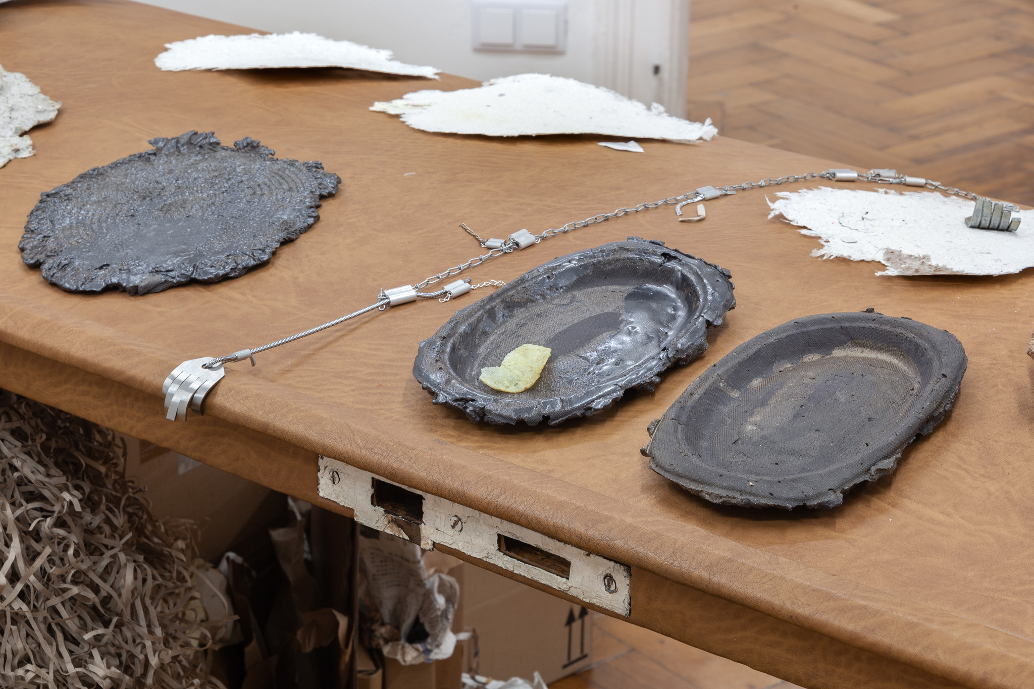 Birke Gorm & Hannah Heilmann, down on the cloth like a thunder shower, 2024, installation view, Loggia, Vienna