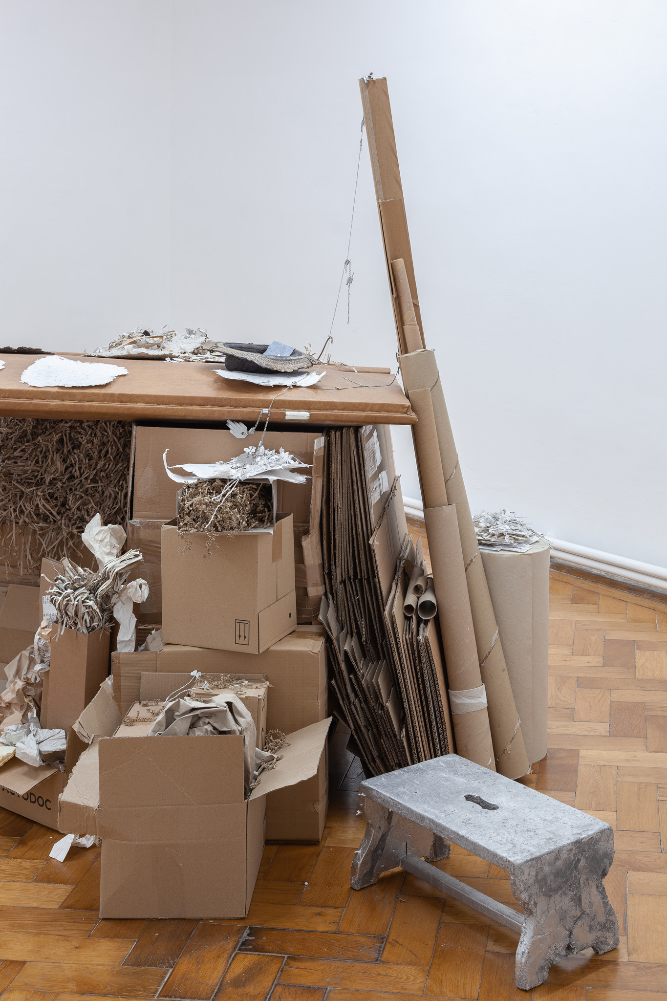 Birke Gorm & Hannah Heilmann, down on the cloth like a thunder shower, 2024, installation view, Loggia, Vienna