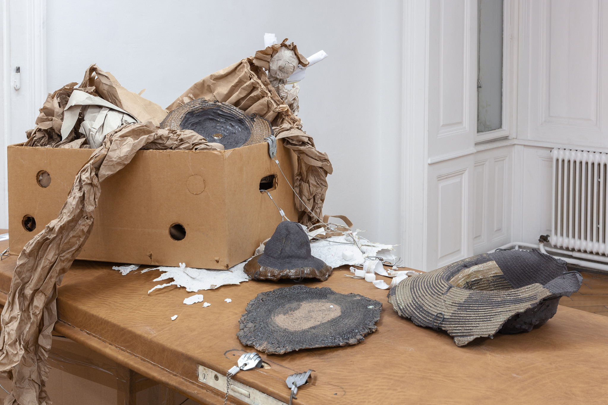 Birke Gorm & Hannah Heilmann, down on the cloth like a thunder shower, 2024, installation view, Loggia, Vienna