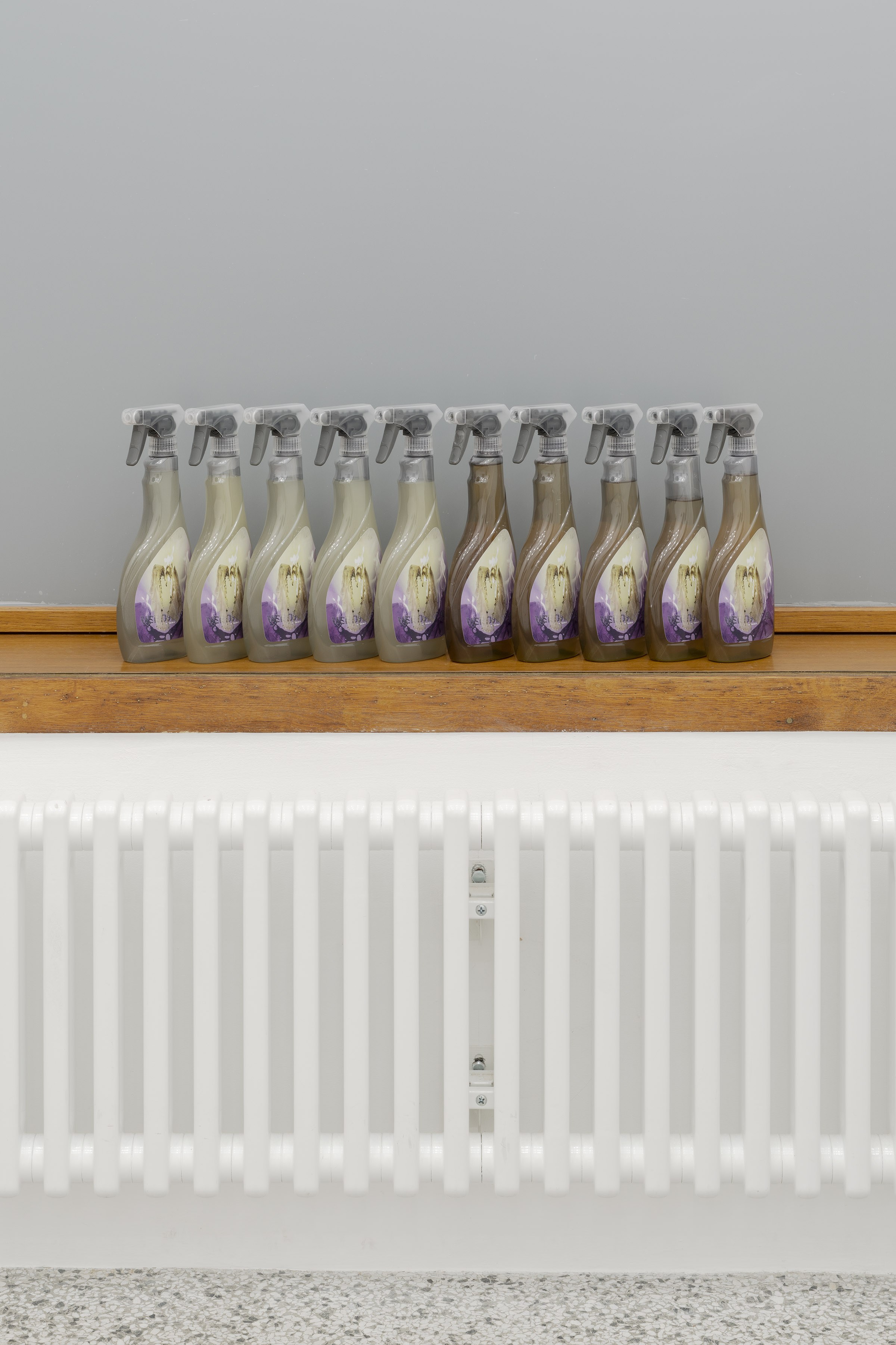 Marielena Stark, Verdantal nebulizers (edition), 2025, Stickers, spray bottles 28 Ă 10 Ă 5 cm each, Ed. 10 + 15 AP
