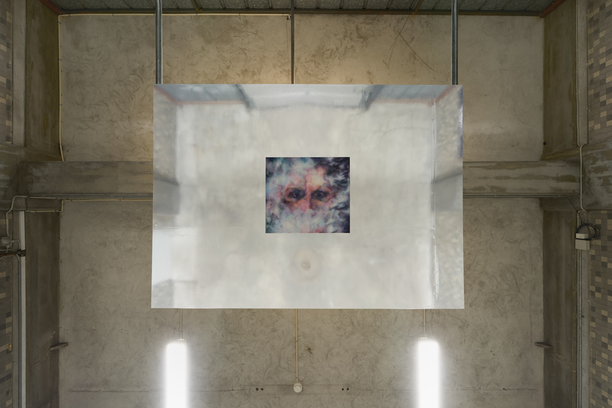 Cloud, Mixed media on canvas. 64 x 71 cm. (Mounted on wooden panel with mirror foil)